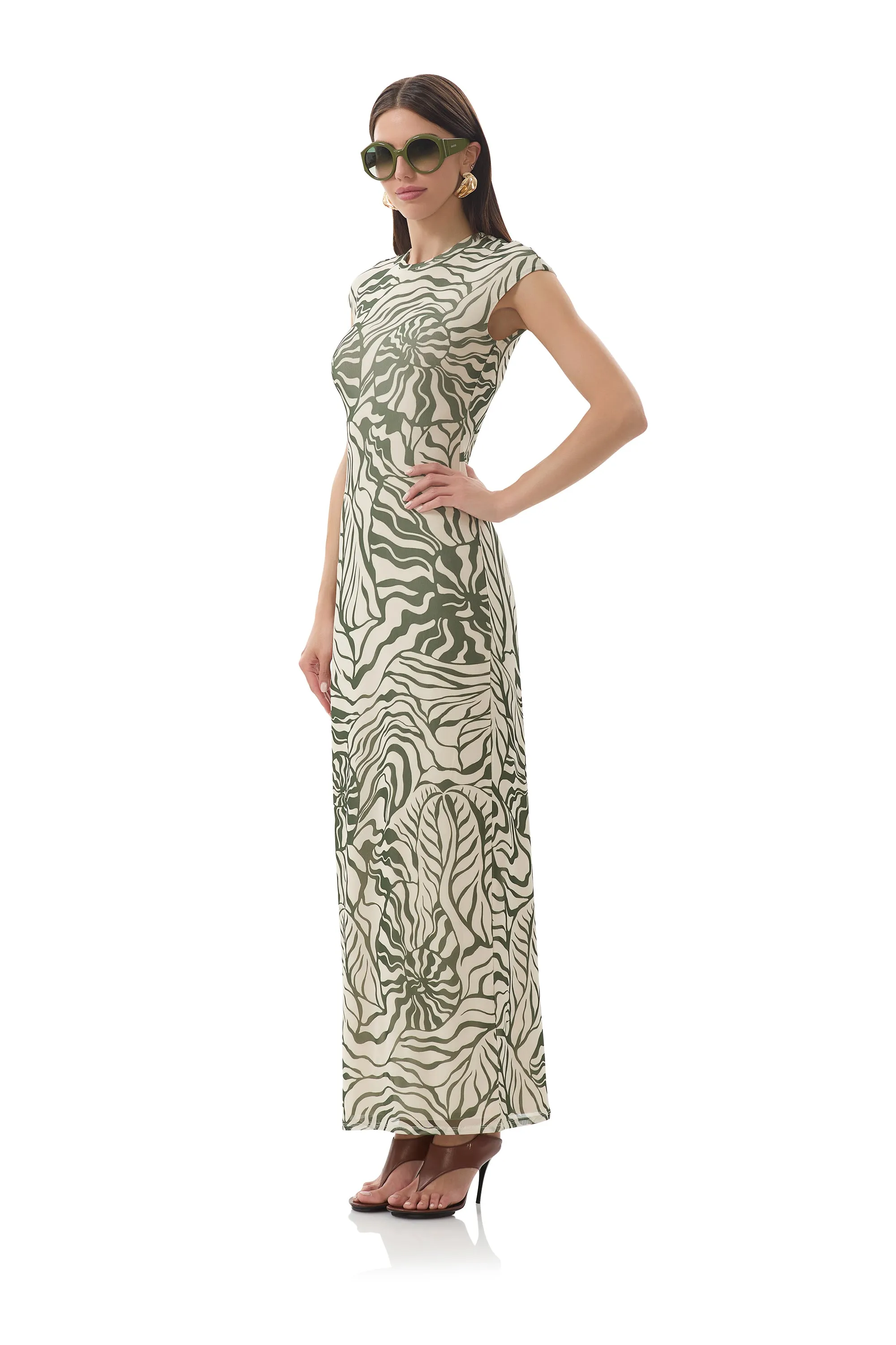 Cody Dress - Tonal Shell Cold-Shoulder Vibrant Hue