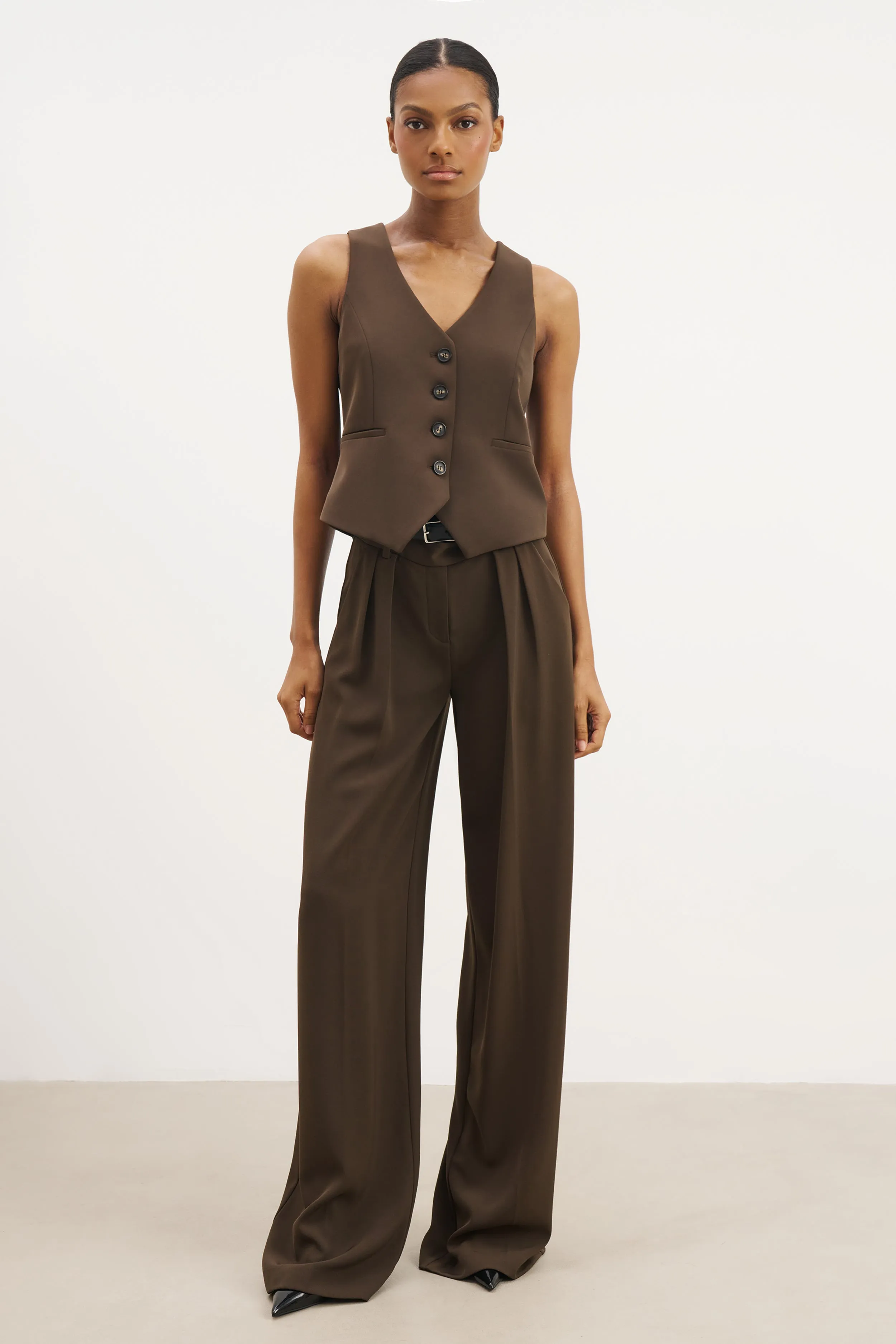 Clean Cut Waistcoat - Carob MeshLining