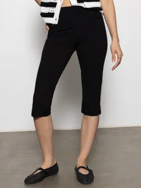 Clipper Ponte Capri Pant Black Casual Vibes