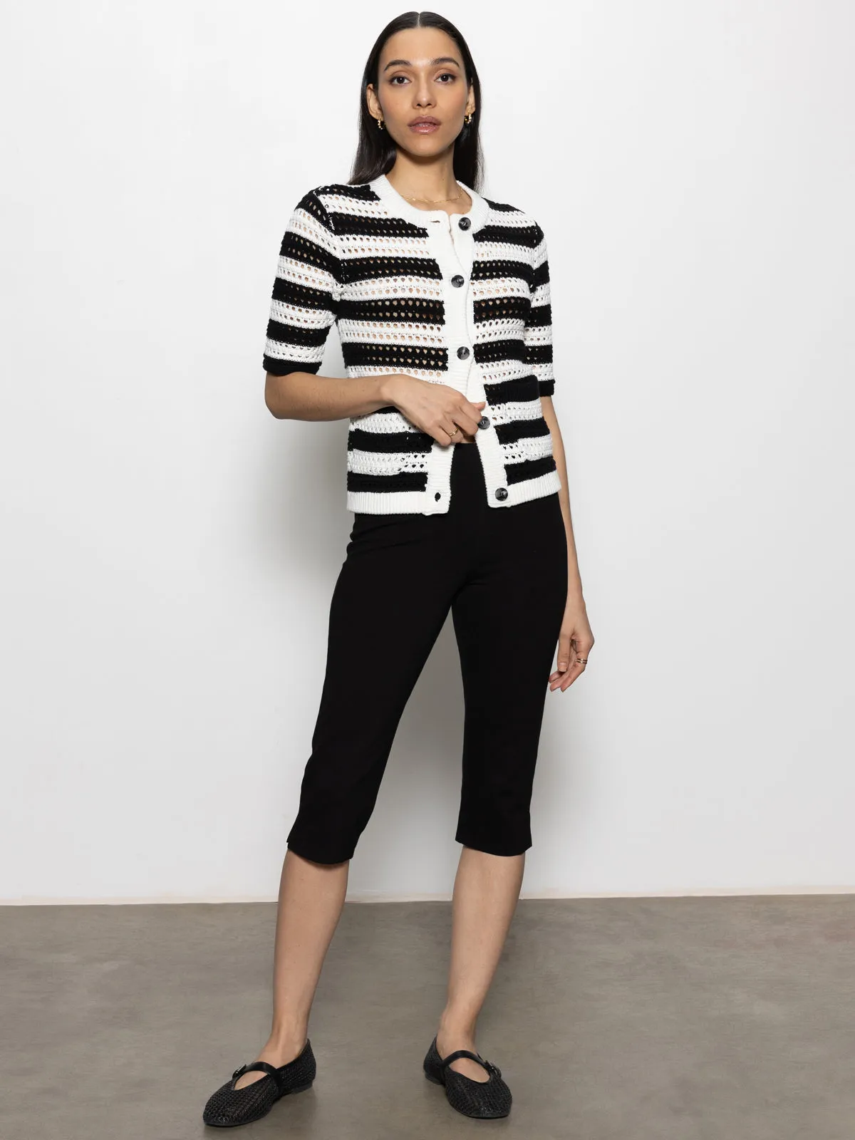 Clipper Ponte Capri Pant Black MultiPocketSystem