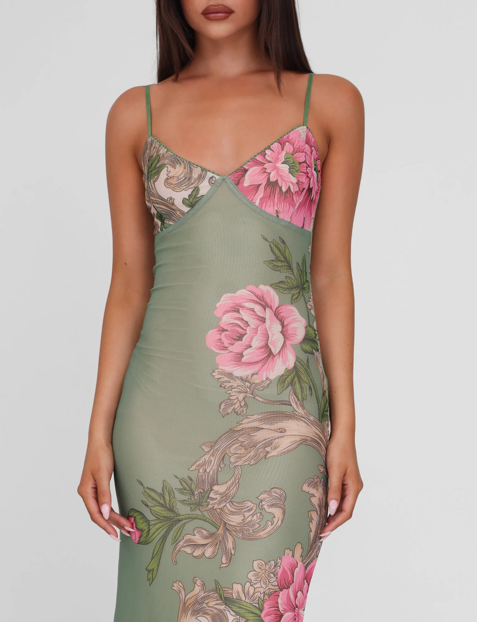 JULIANNA DRESS - GREEN : FLORAL : ROCCOCO FLORAL Nordic Calm