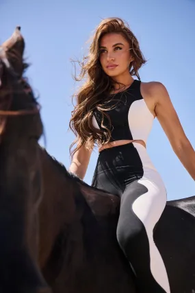 water-repellent Color-Block Racerback Sports Bra