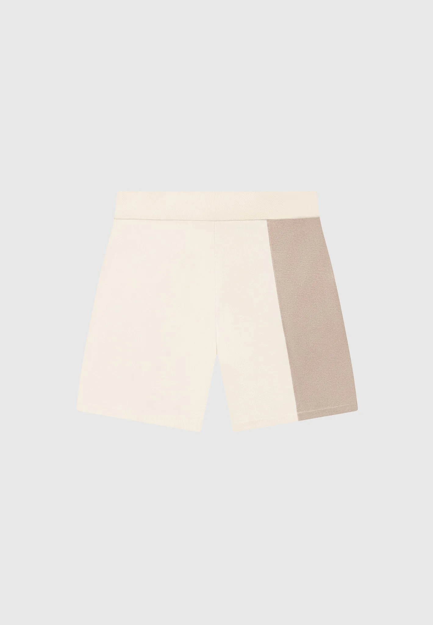 Colour Block Knit Shorts - Black/Beige Reinforced Shoulder Panels OdorResistantFinish