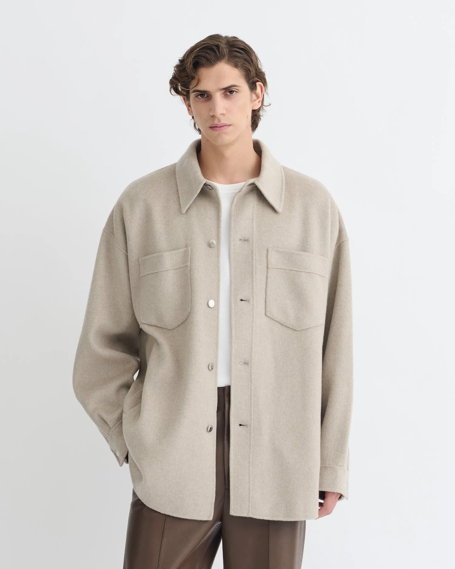 Tumble - dry Martin - Double Wool Overshirt - Stone
