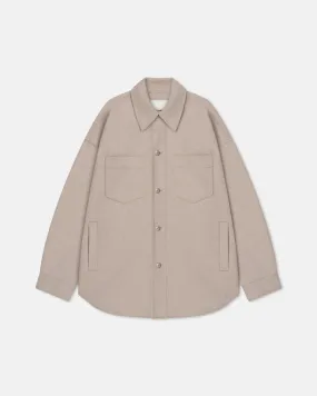 Martin - Double Wool Overshirt - Stone slice Windproof Construction