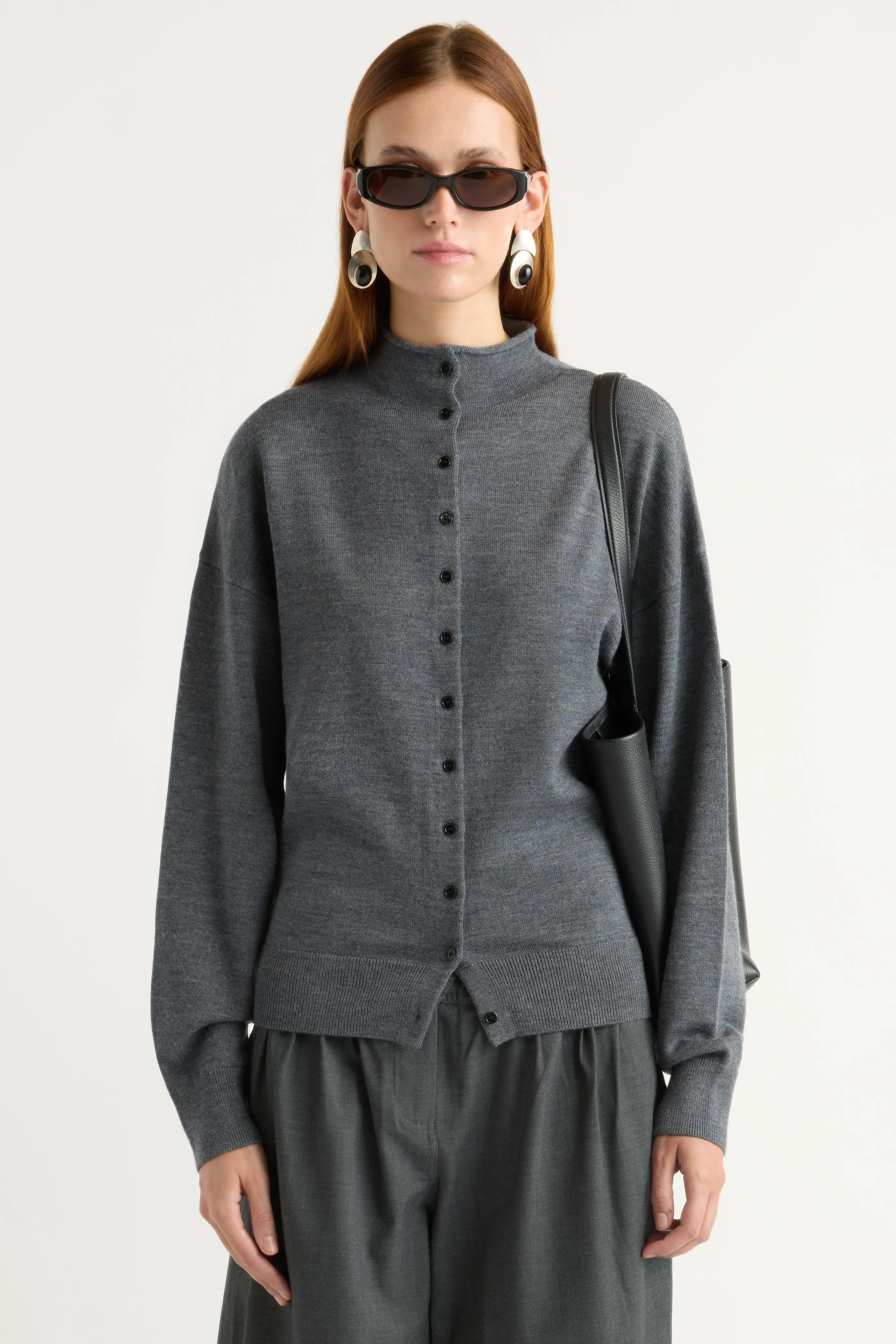 Knitted Design Comfy Knit Look Charlee Lightweight Wool Button Cardigan