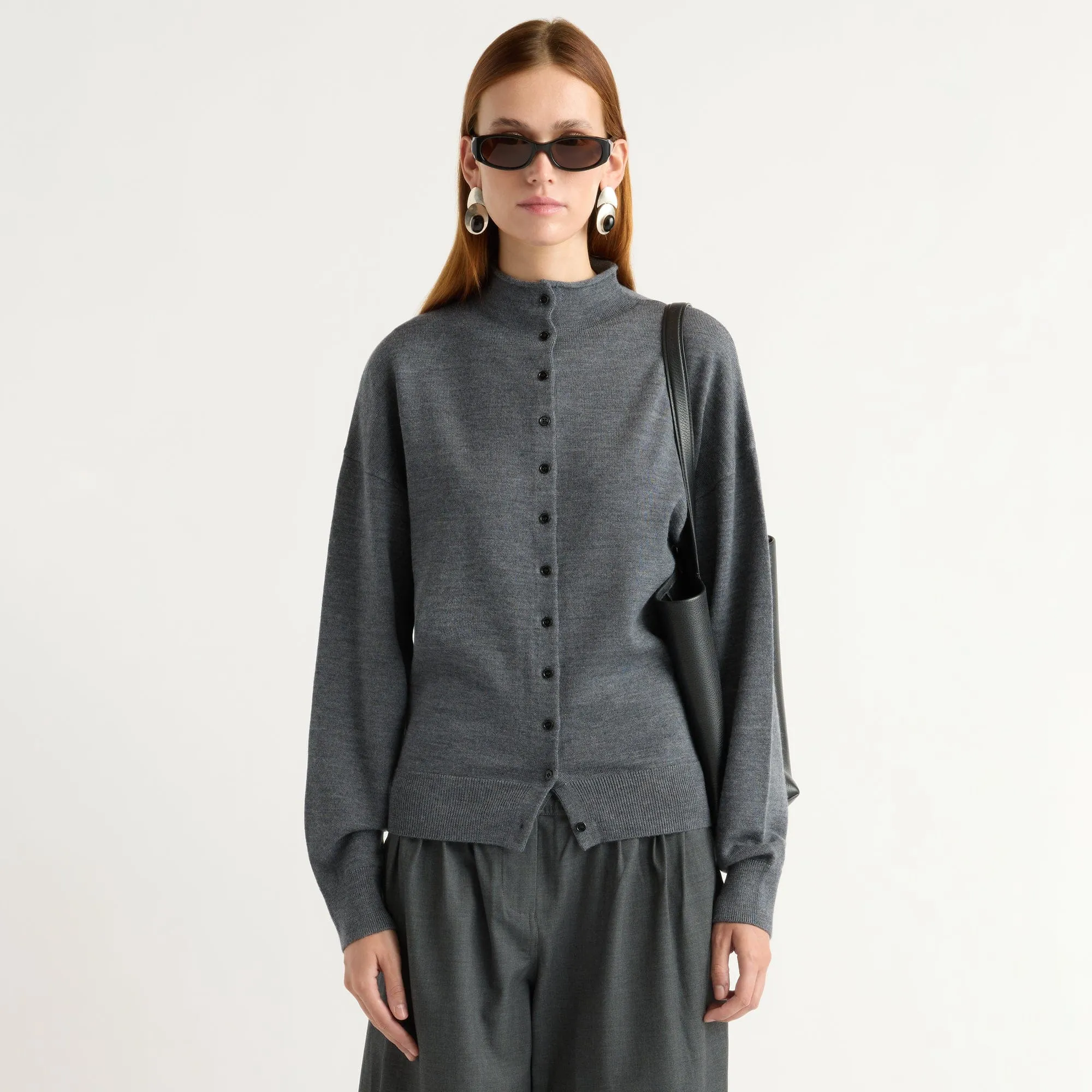 Charlee Lightweight Wool Button Cardigan Soft And Comfortable Eco Conscious Packaging