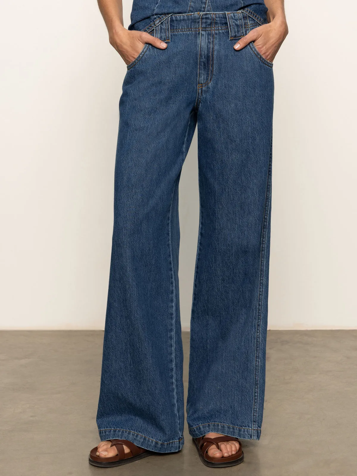 Street Comfort Rubberized grip Arden Wide Leg Jeans Perfect Storm