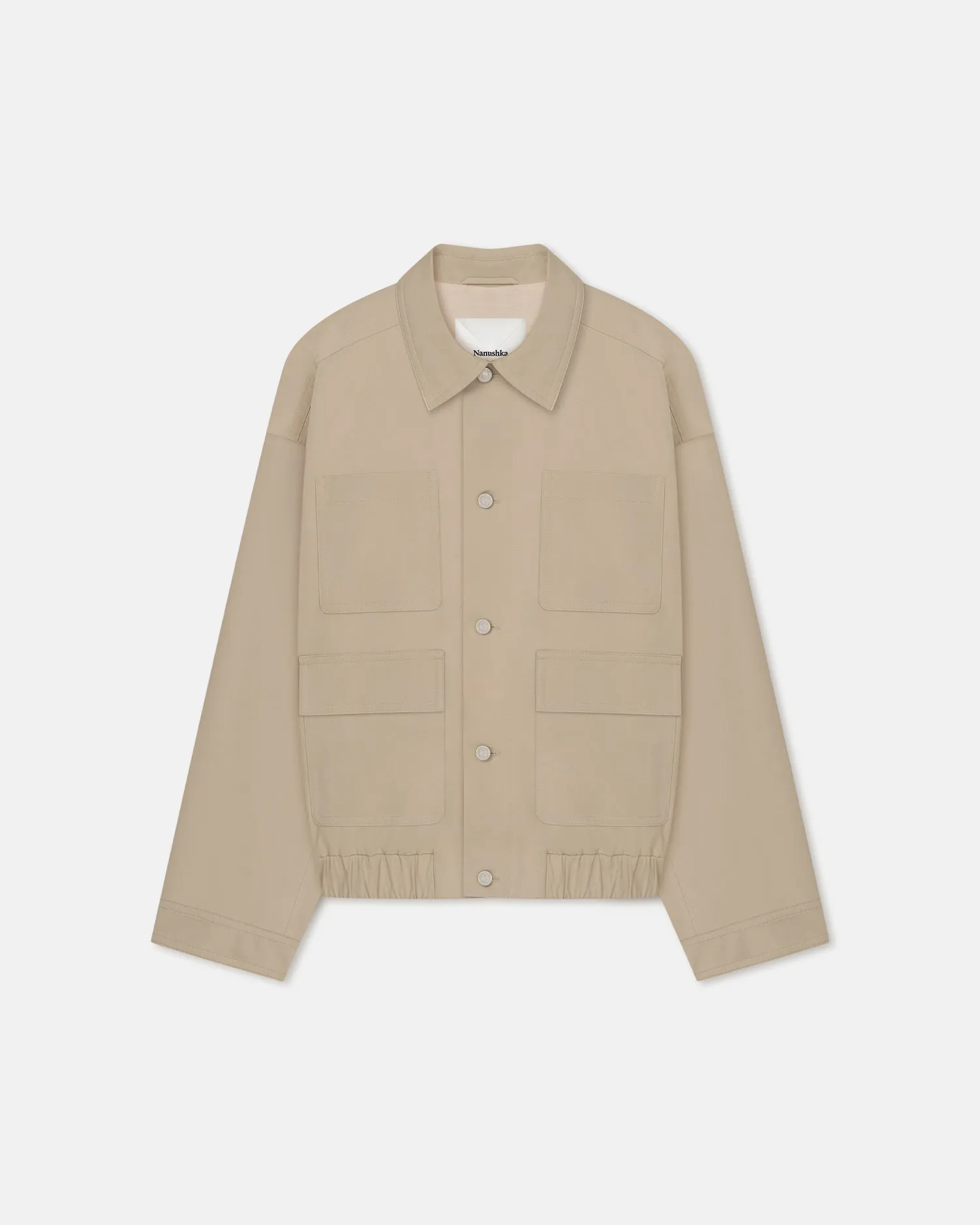 Zubin - Tech Twill Jacket - Pebble Overlock Edging Comfortable Collar