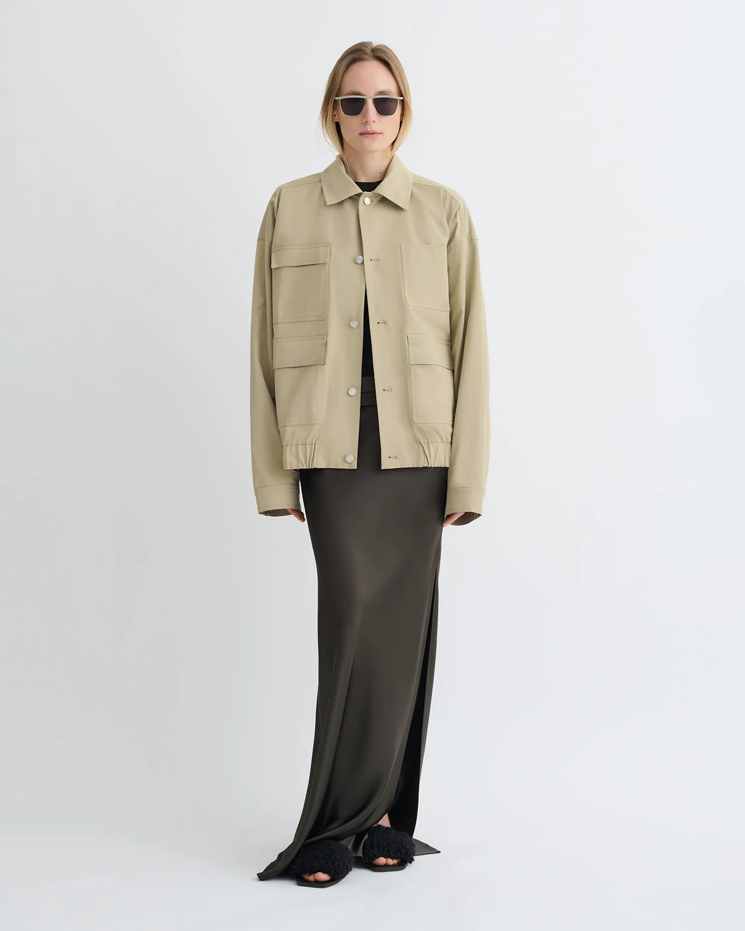 Zubin - Tech Twill Jacket - Pebble eyewear venue