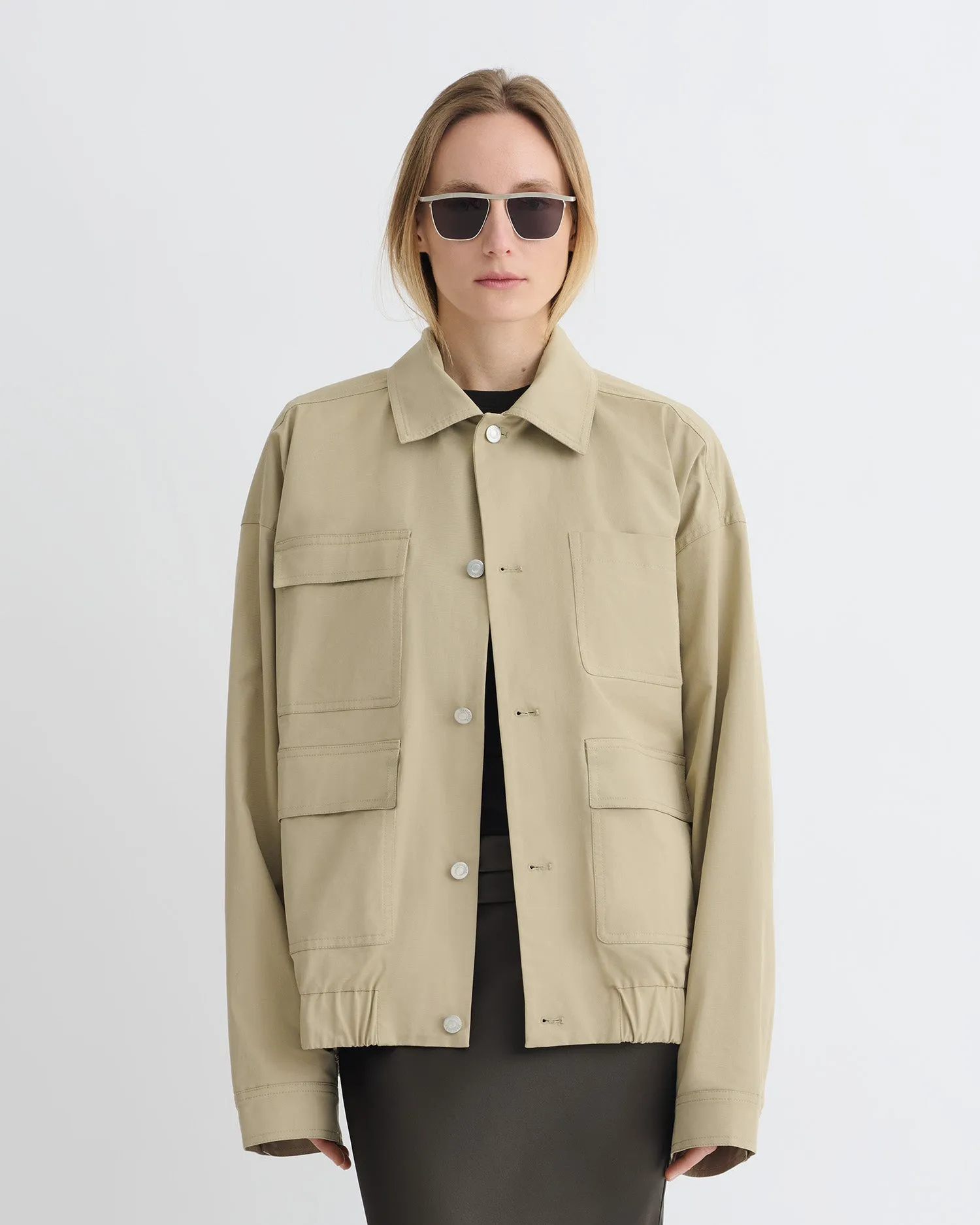 Zubin - Tech Twill Jacket - Pebble trim