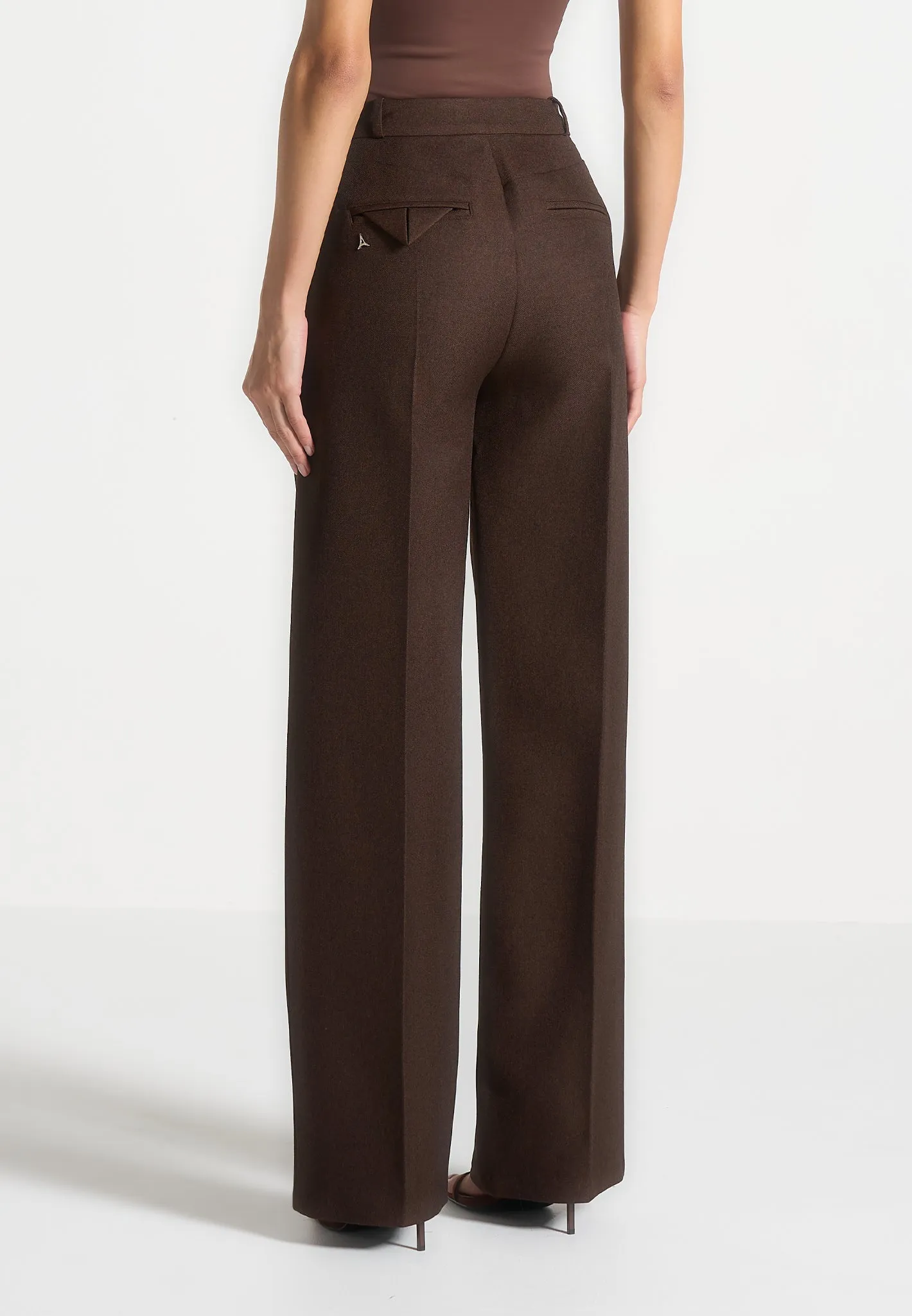high-end design Julie - Tailored Twin Pleat Trousers - Brown