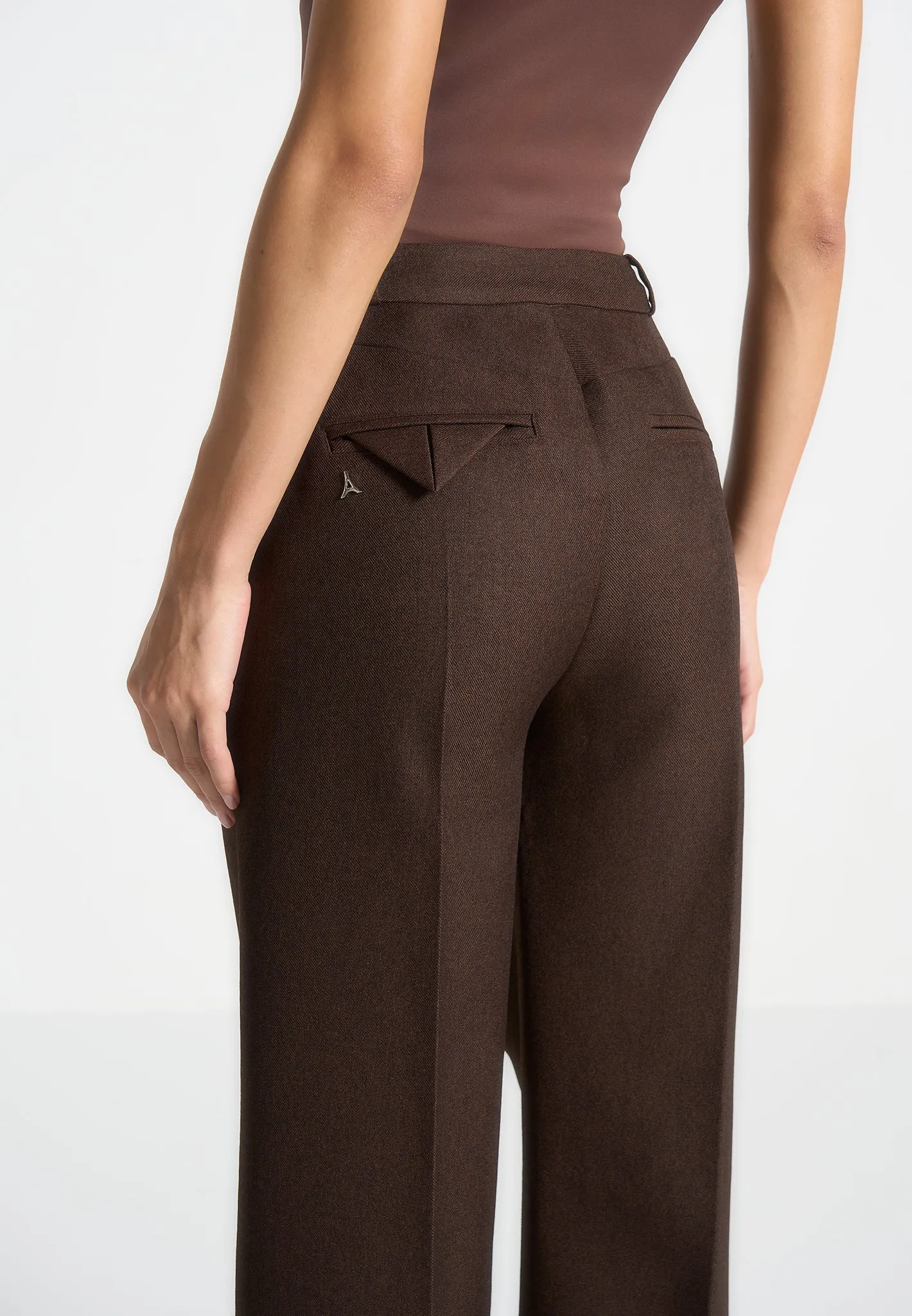 Professional Tailored Fit Smart Layering Julie - Tailored Twin Pleat Trousers - Brown