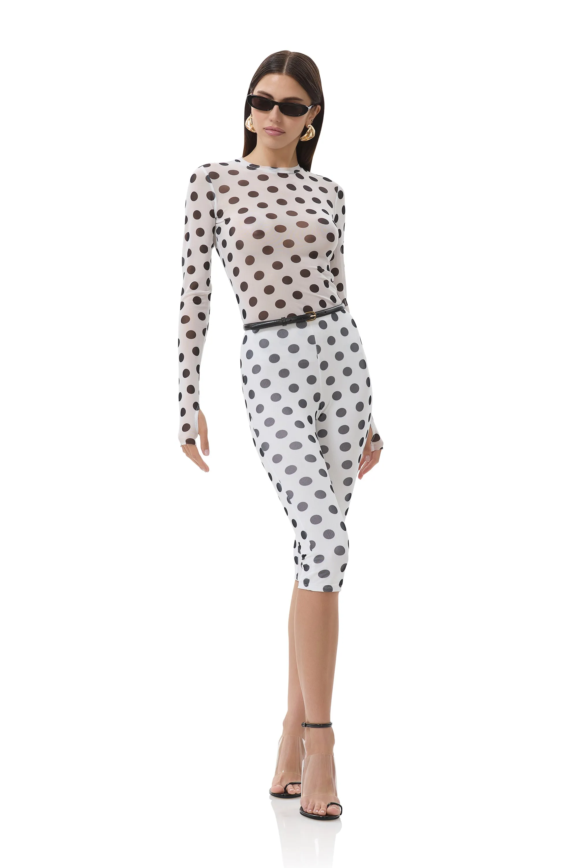 Stain Resistant Gianna Capri Pant - Blanc Dot