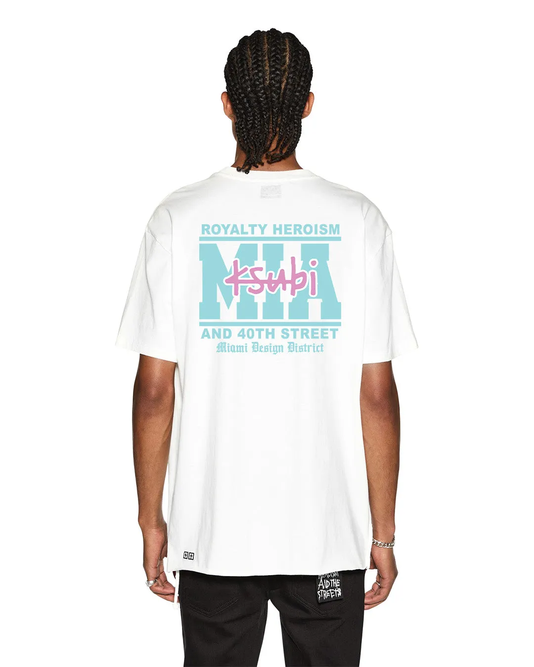 MIAMI AND THE STREETS SS BIGGIE TEE WHITE Modern Design RelaxedFit