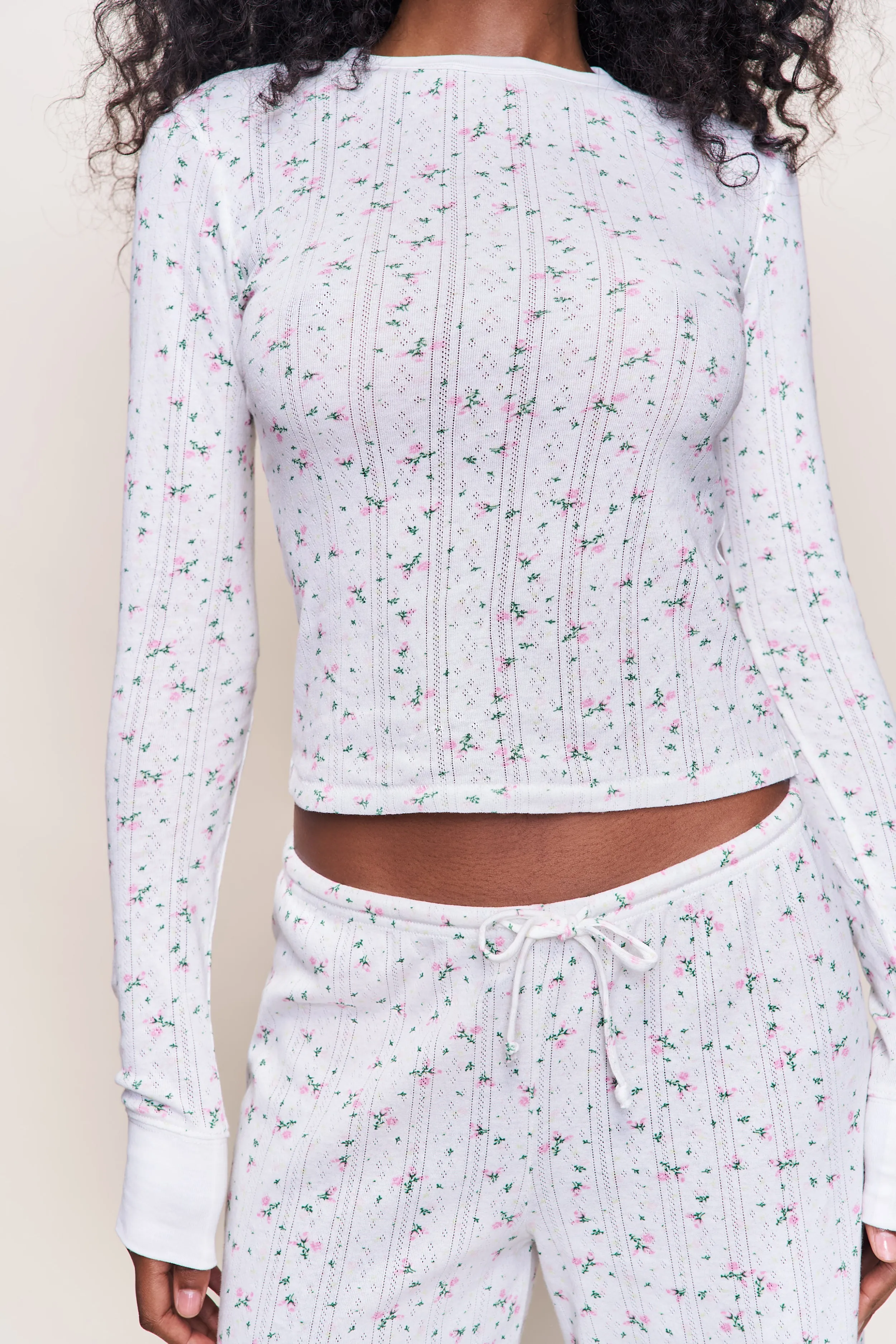 Fitted Design Textured Weave Honey Long Sleeve Fitted Top