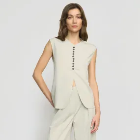 Quick-Dry HeatPressedLogos Zhou Tie-Back Button Vest