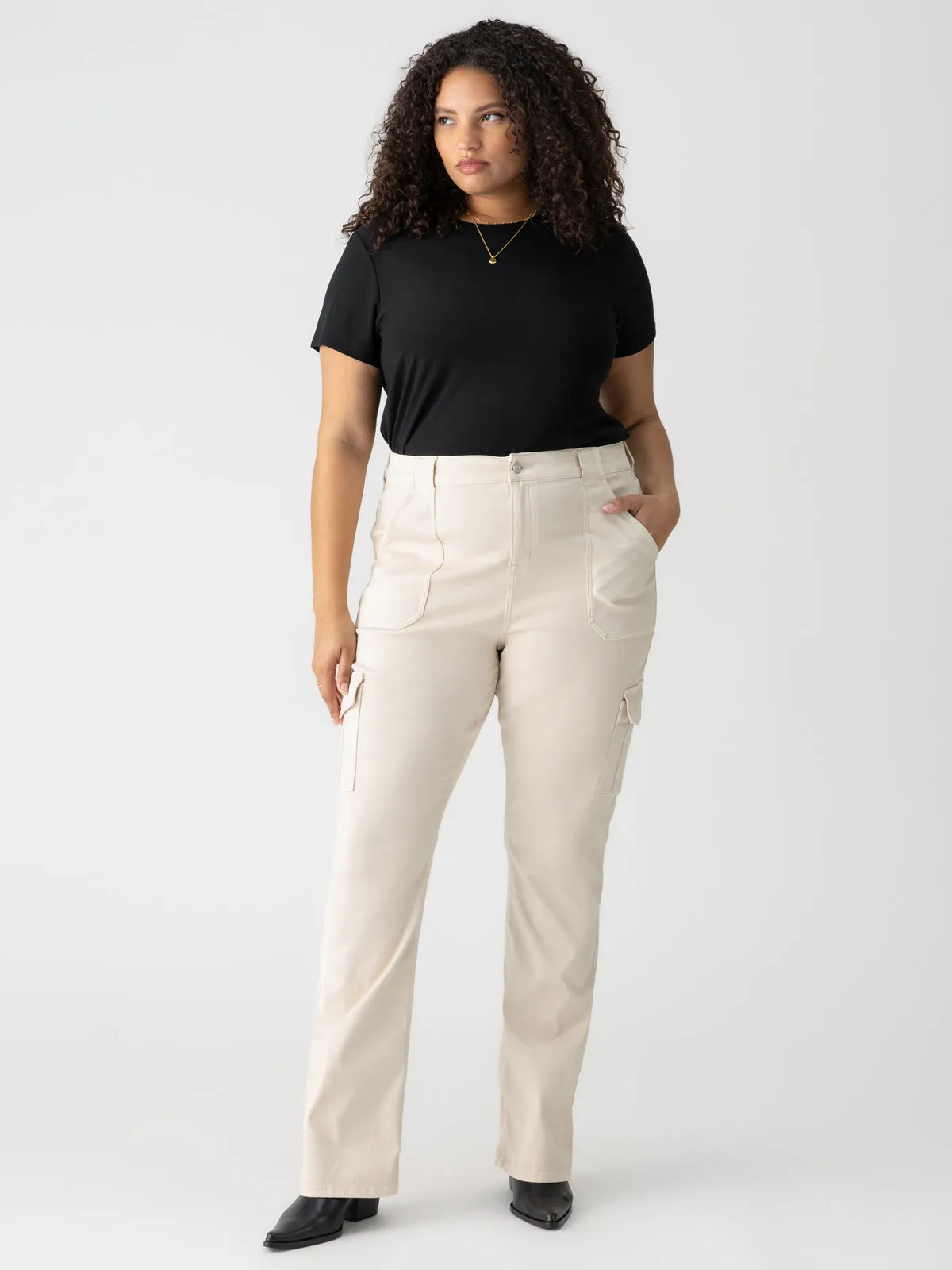 elastic waistband All Season Versatility Sculpted Hayden Bootcut Standard Rise Pant Toasted Almond Extended Sizing