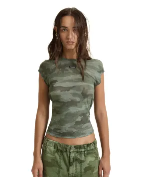 ThermalRegulating Fabric Anti Static Fabric SHEER RIB CAMO SLIM TEE