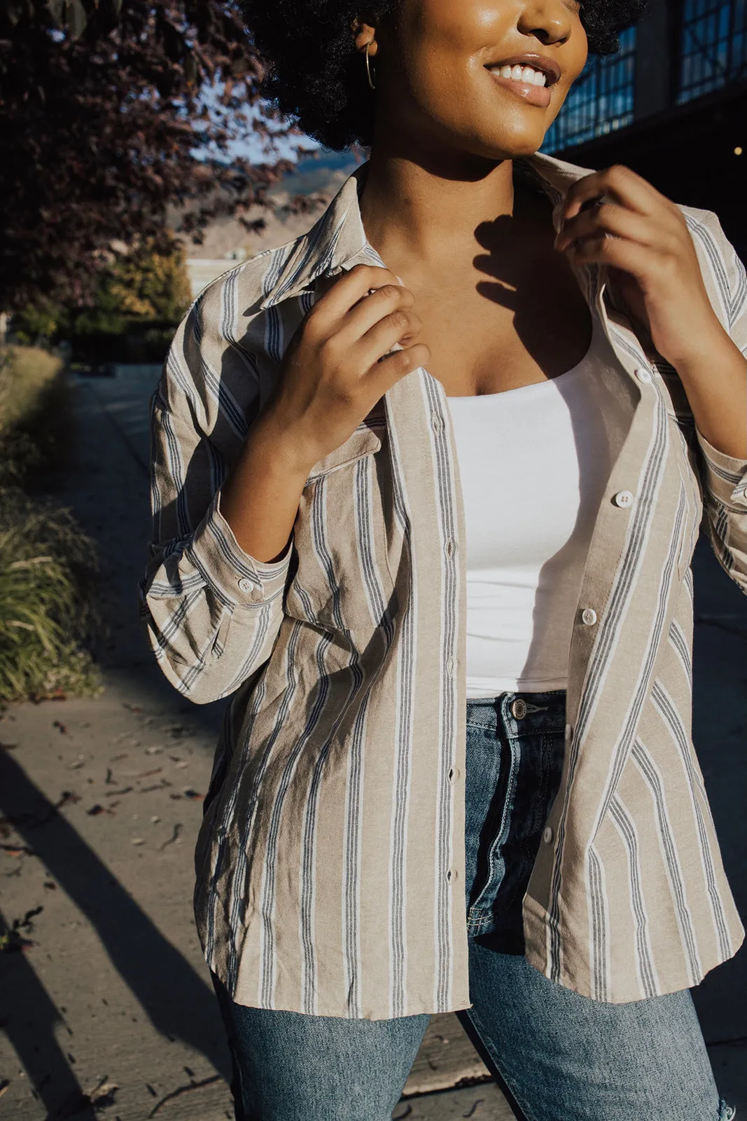 Delle Button Down Shirt - FINAL SALE HighNeckline