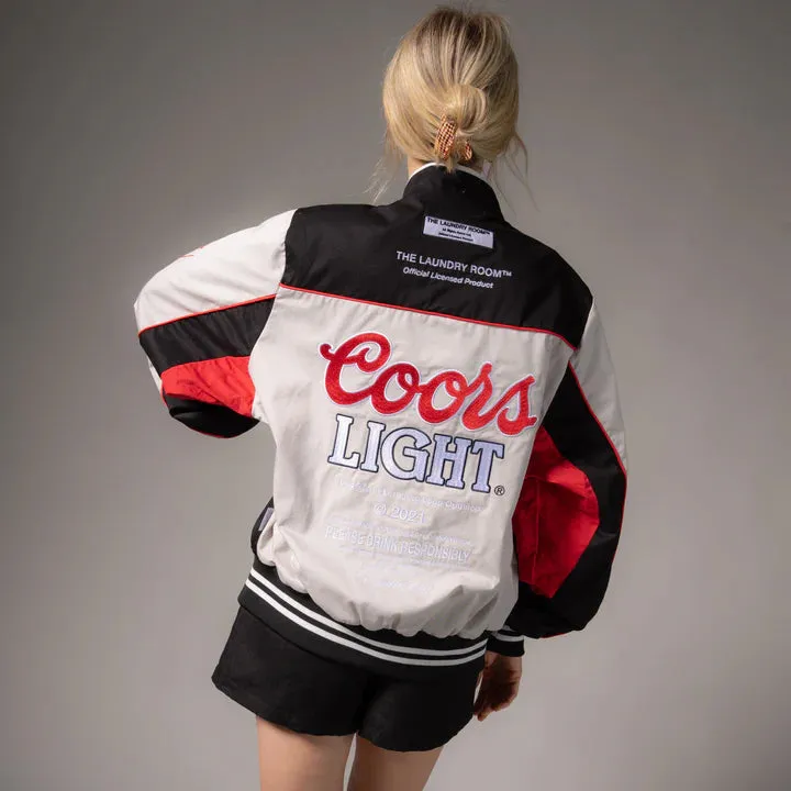 Coors Light Official Team Racing Jacket- Black Stretchy Top Casual Pullover