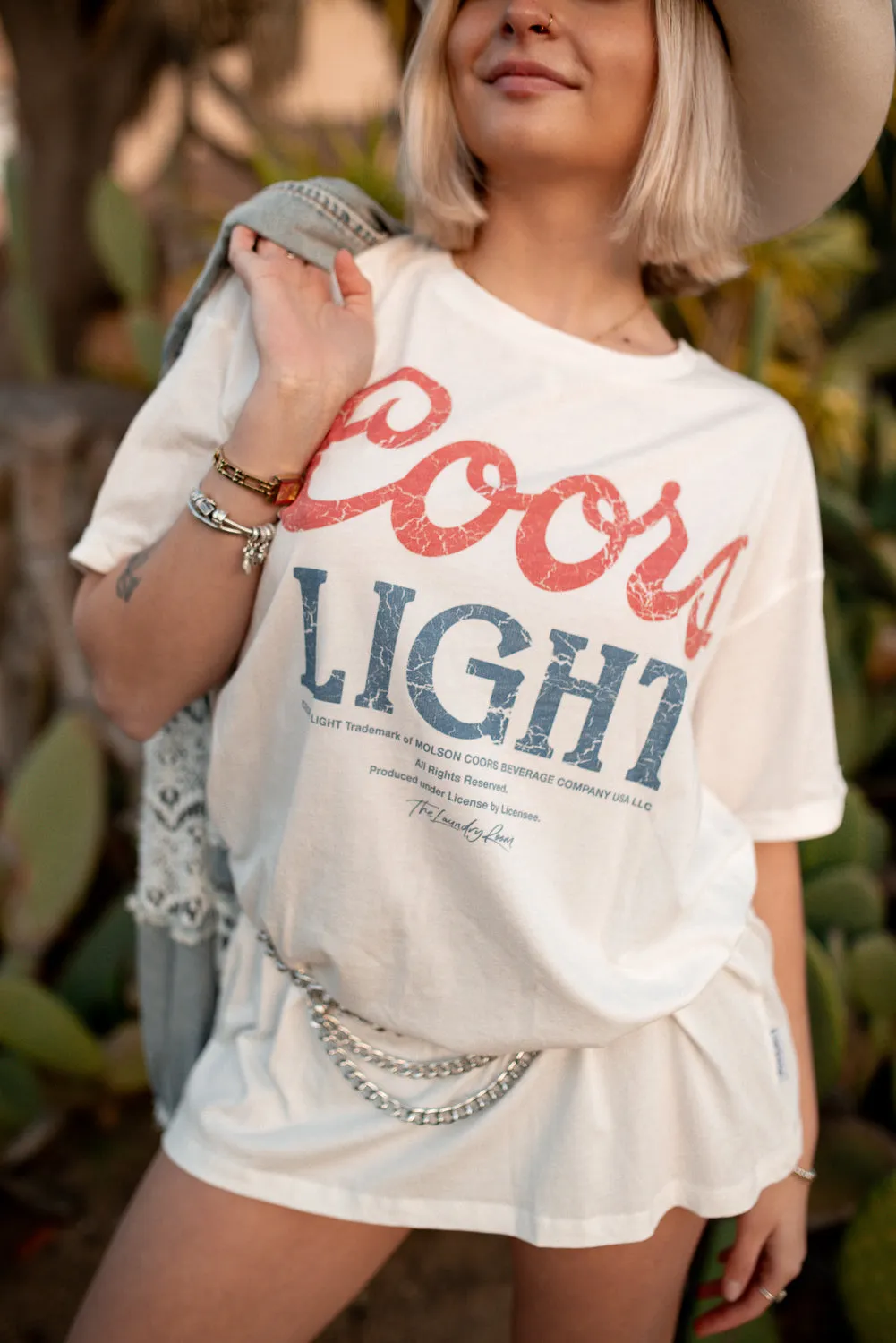 Reflective details High Density Knit Coors Light Oversized Tee