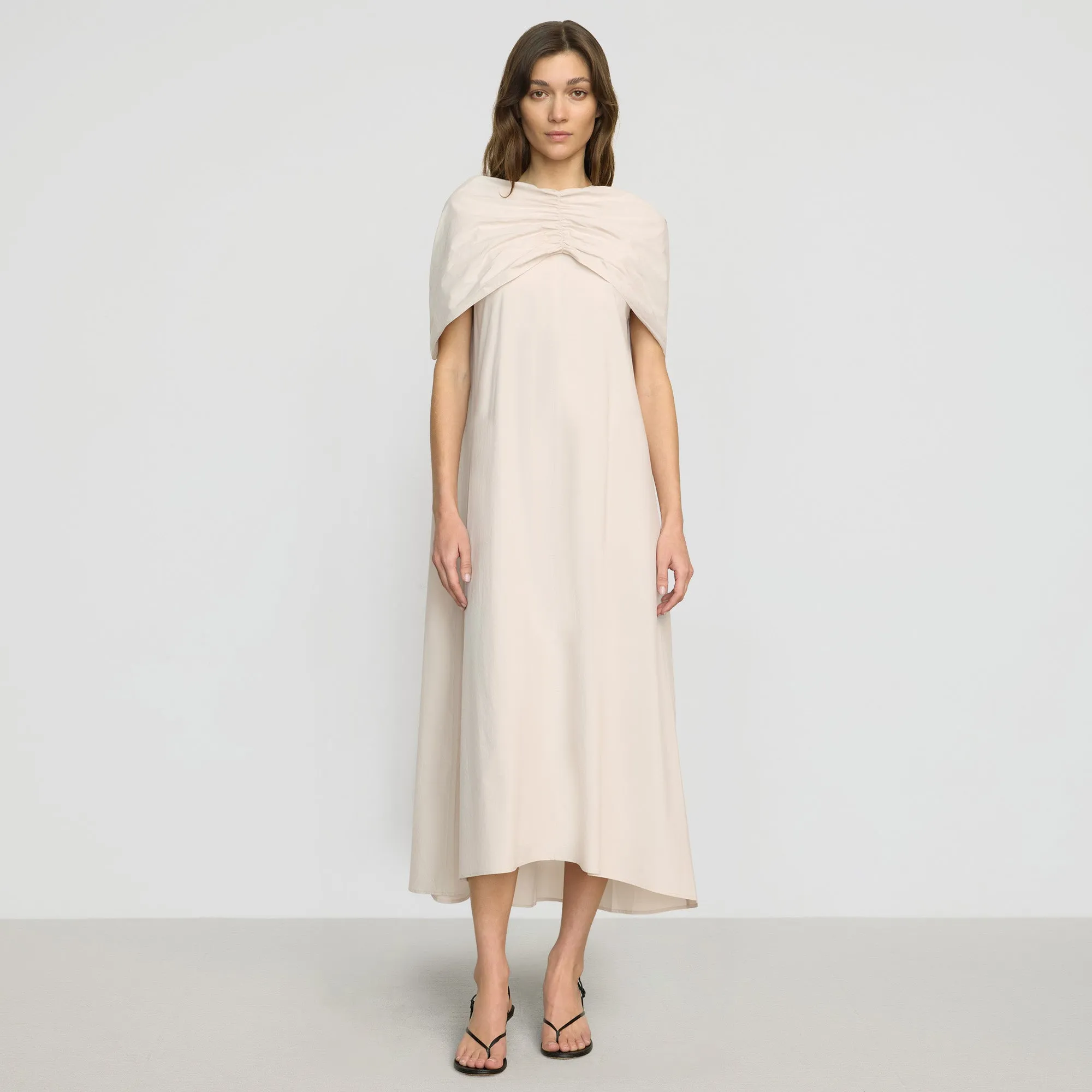 Yasmina Scarf-Neck Cotton Dress Daily Option