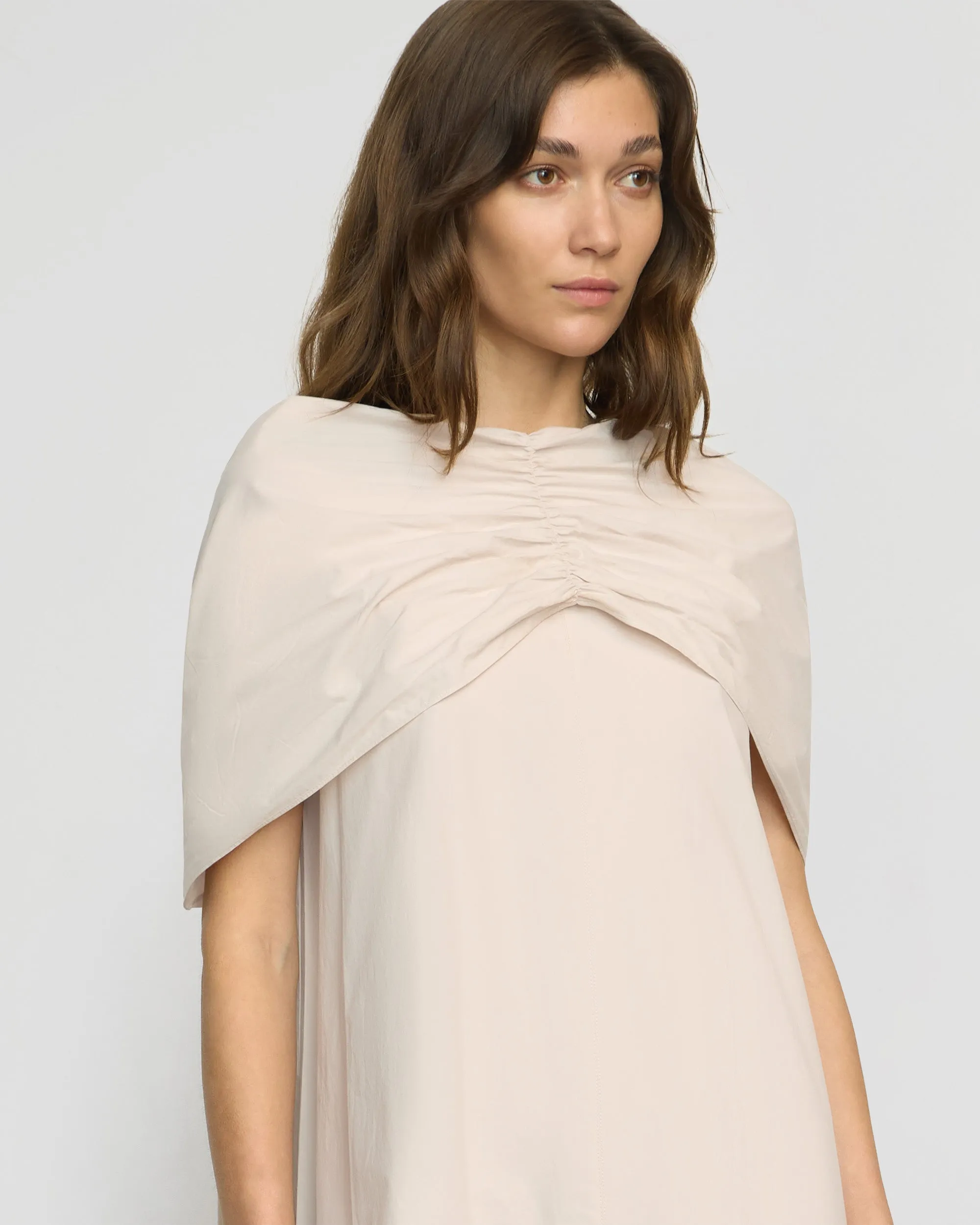 Yasmina Scarf-Neck Cotton Dress Gender Free Lightweight