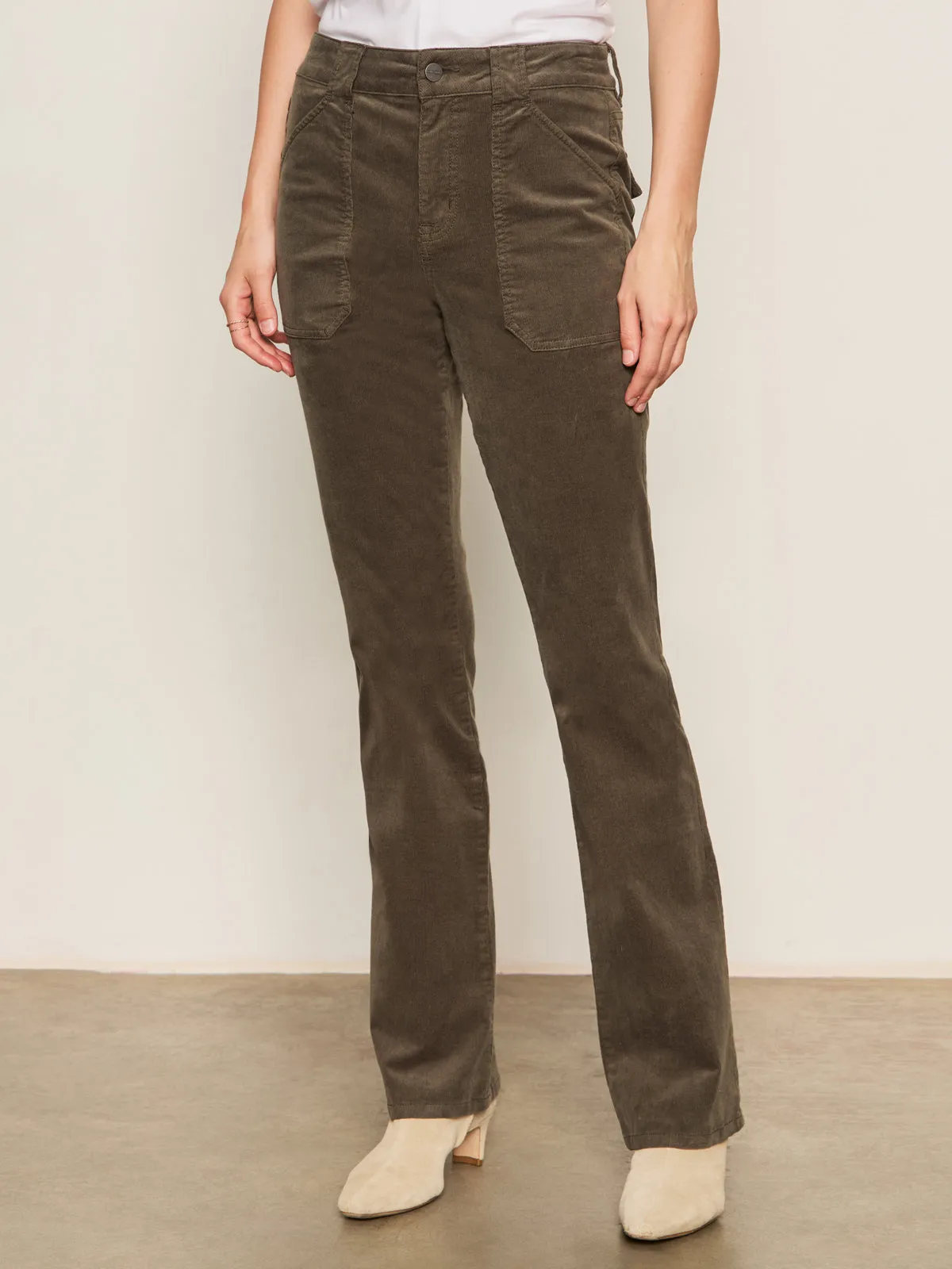 Layered Look Corduroy Hayden Bootcut Pant Kalamata