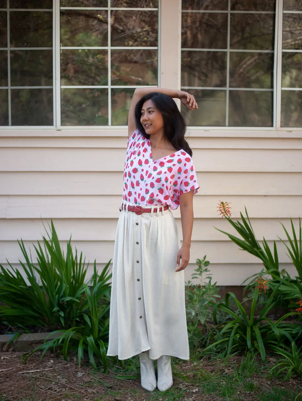 Dolman Top in Strawberry Cotton Chilly Day Comfort Comfy Wear