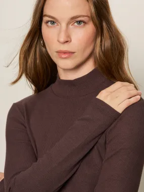 Long Sleeve Mock Essential Top Semi Sweet Minimal Comfort Style