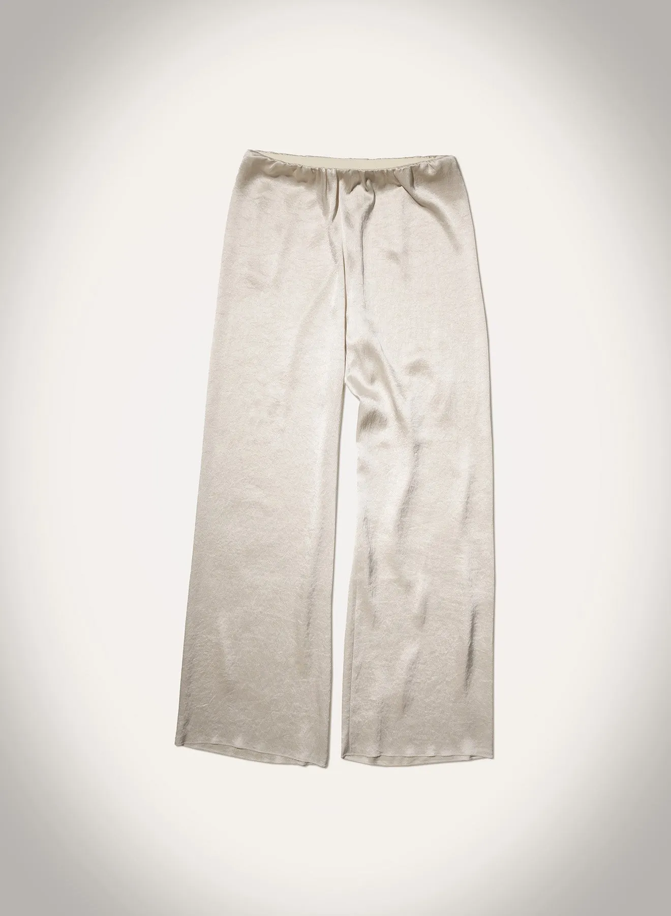Brenda - Washed Satin Pants - Ecru Modular Pocket System Minimal Look