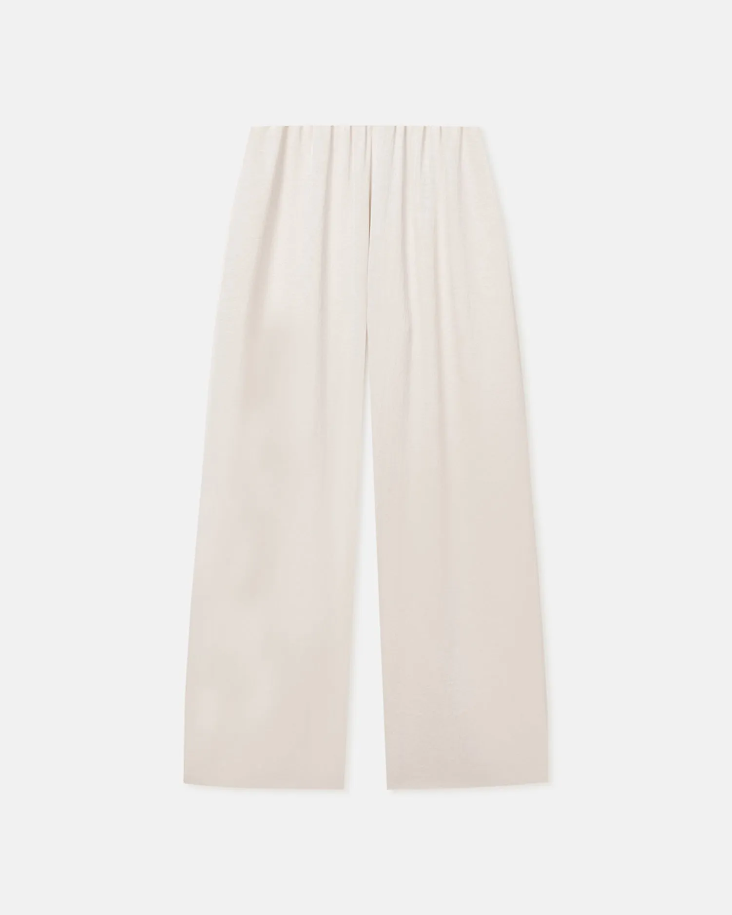 Brenda - Washed Satin Pants - Ecru wrinkle free Classic Cut
