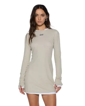 CRAWFORD LS MINI DRESS TAUPE Neutral Layer