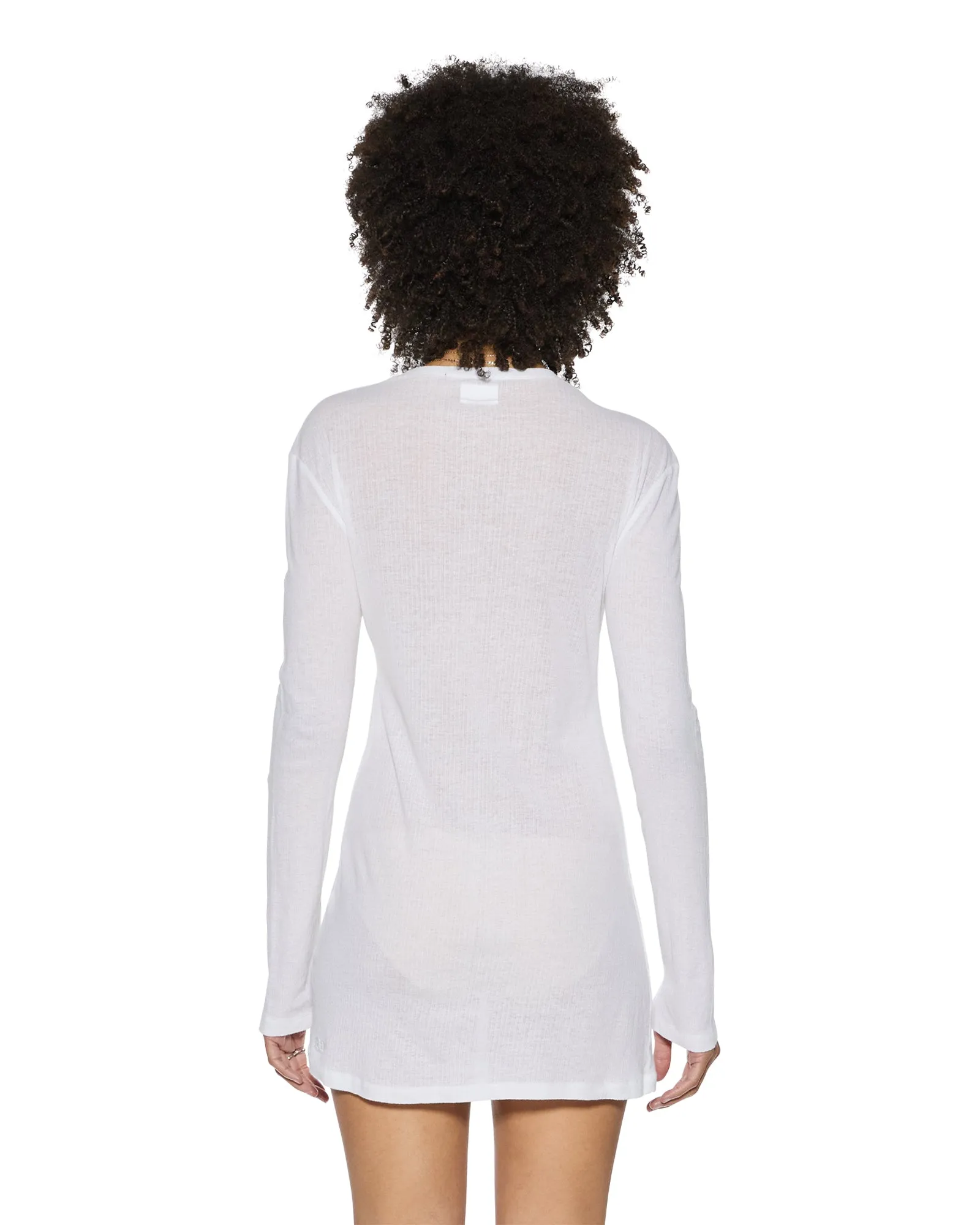 Inner Glow WaterRepellentCoating CRAWFORD LS MINI DRESS WHITE