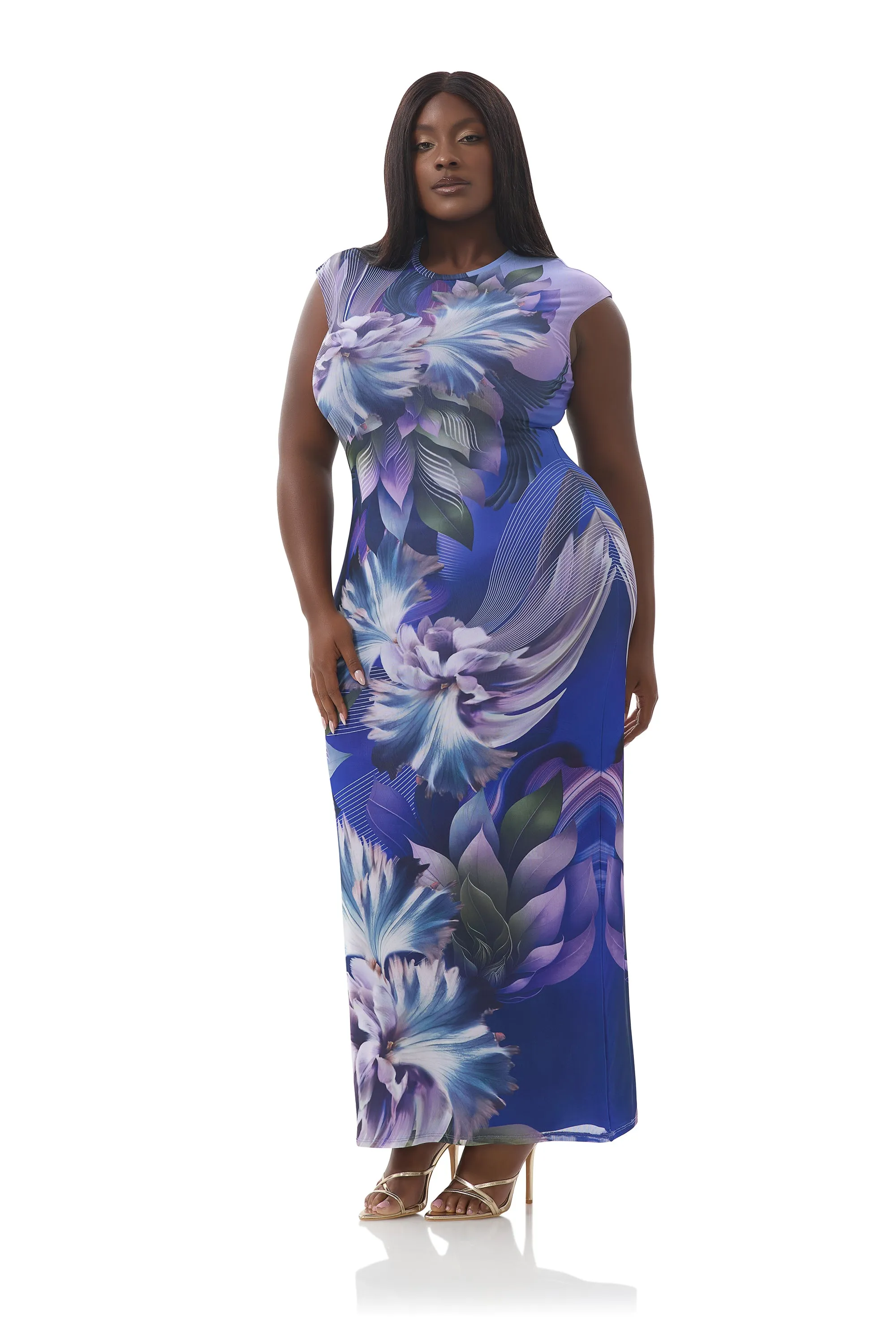 Cody Dress - Abstract Orchid Aura Glow Light Fabrication