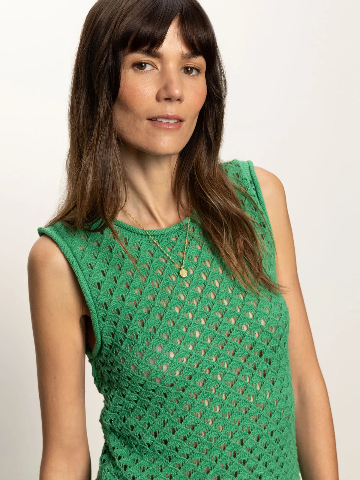 Crochet Shell Sweater Palm outdoor concert