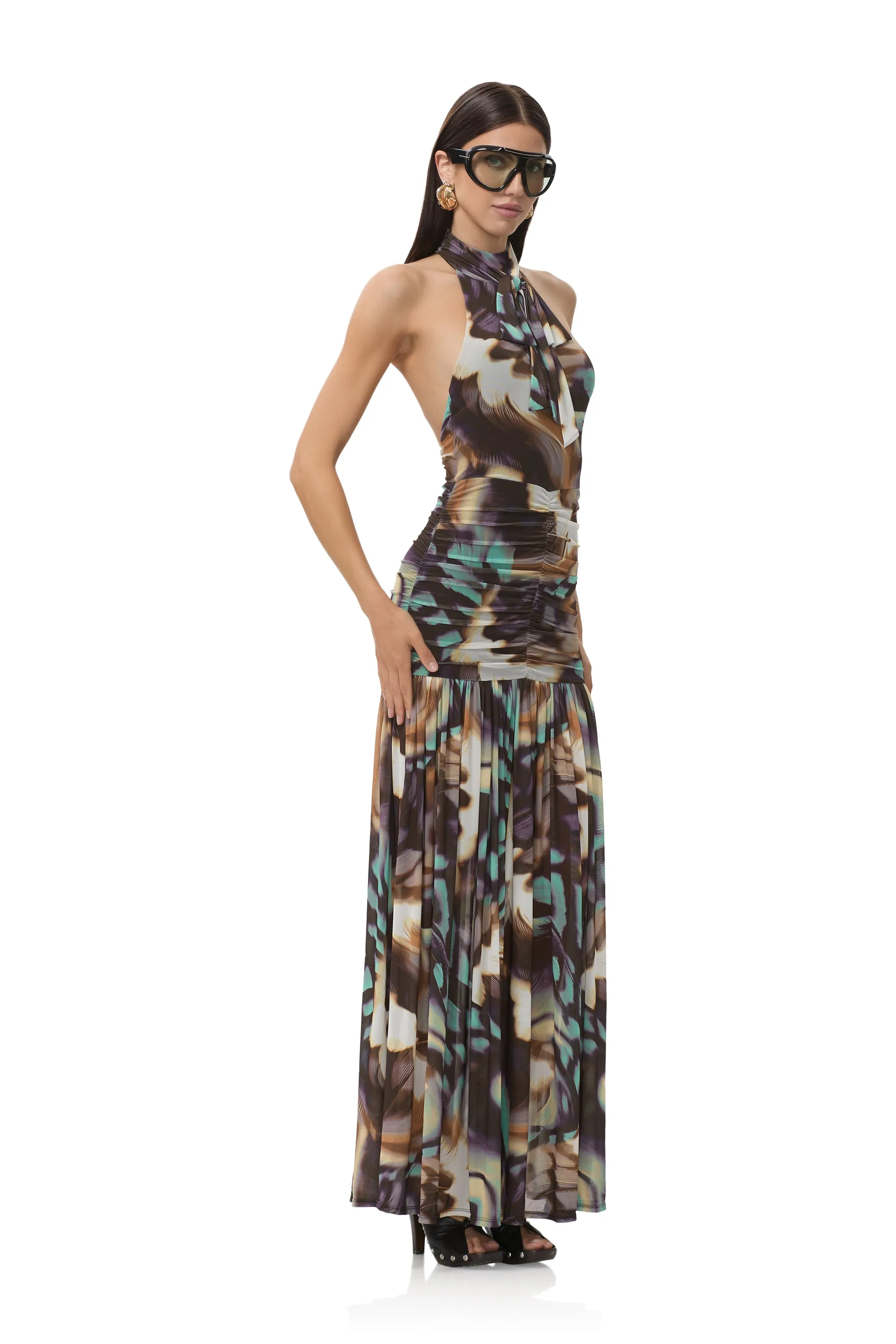 Cromwell Dress - Feather Swirl Sharp Profile Evening Event