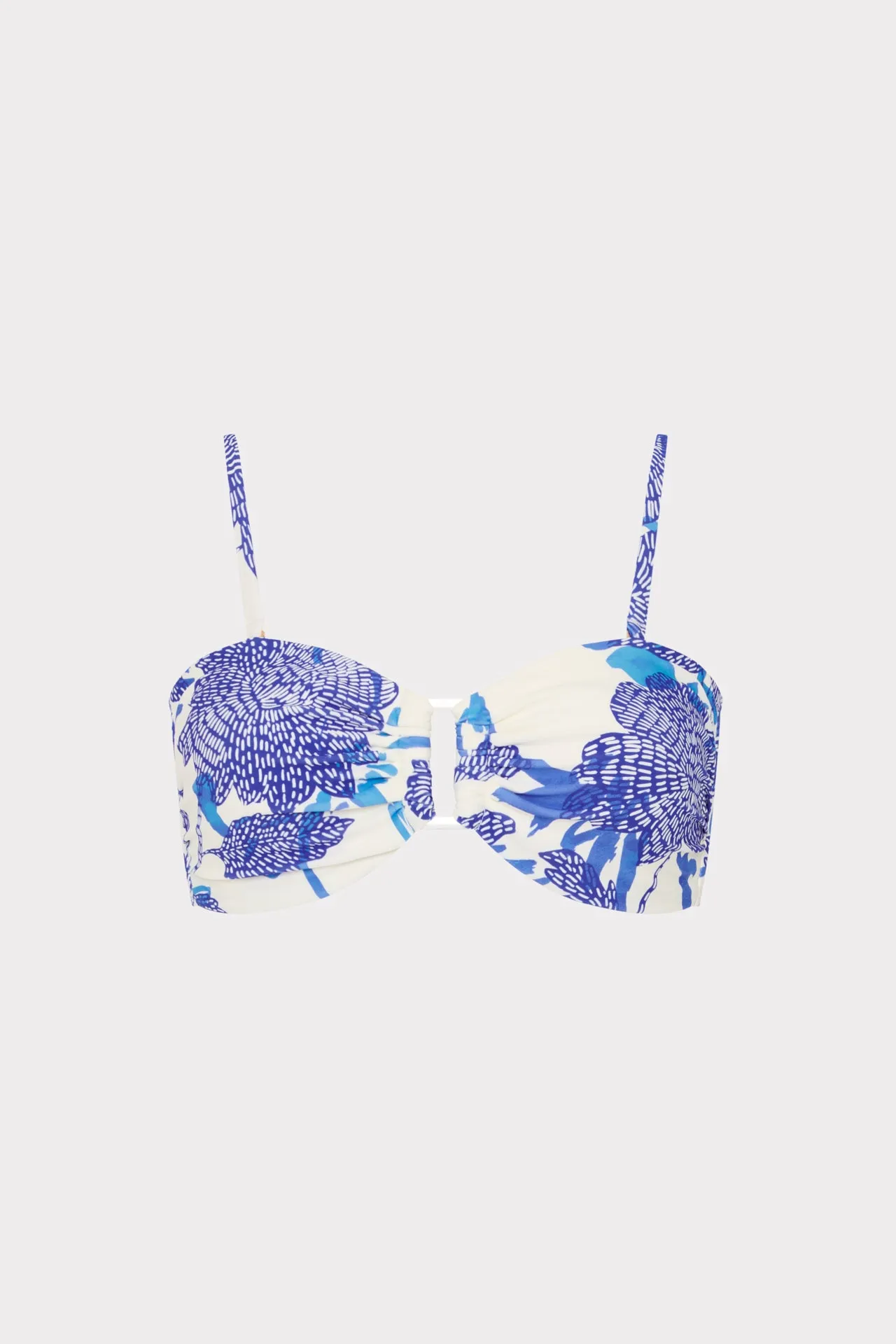 Modular Attachment System Secure-fit Brushwork Floral Bandeau Bikini Top