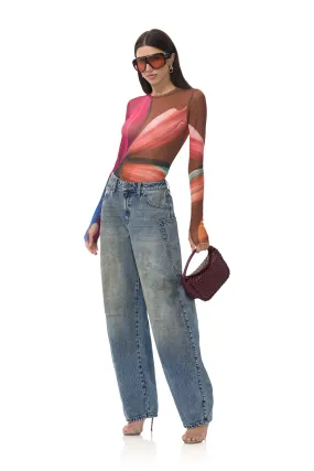 Wicking Inner Lining Kaylee Top - Earthen Leaf Lotus