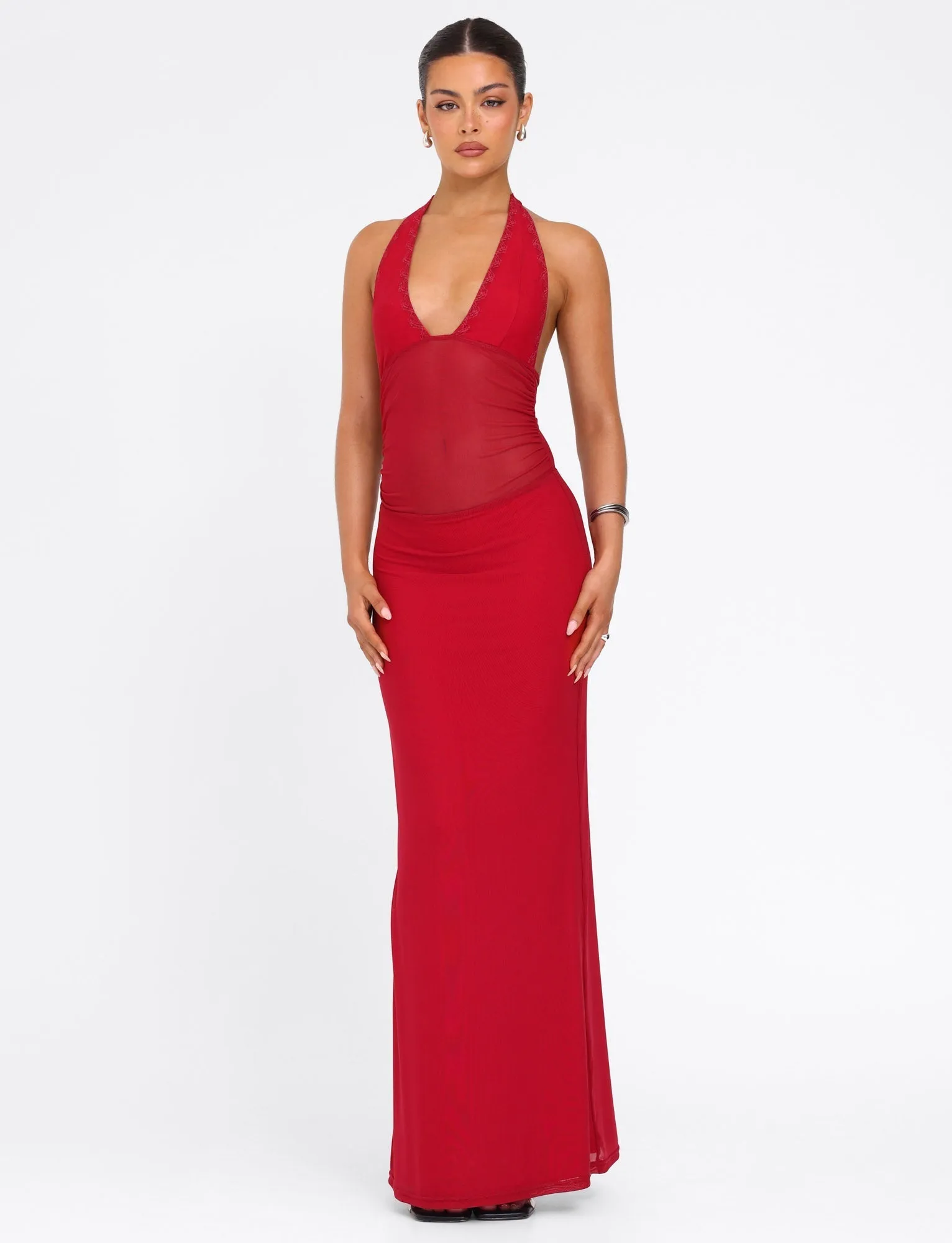 BRESILY MAXI DRESS - RED Petite Chic Comfortable Look