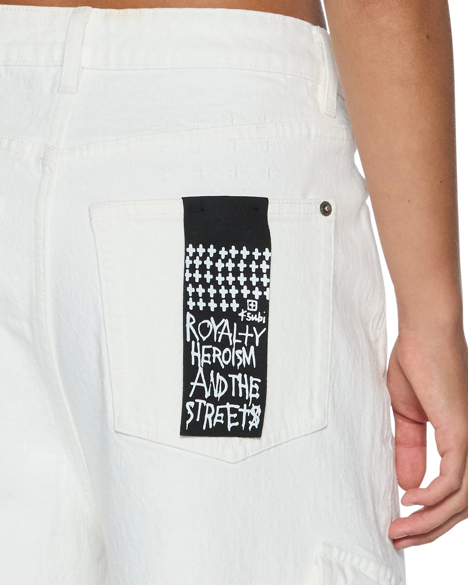 Durable Waistband Stain Resistant BAGGY JEAN CARGO ECRU