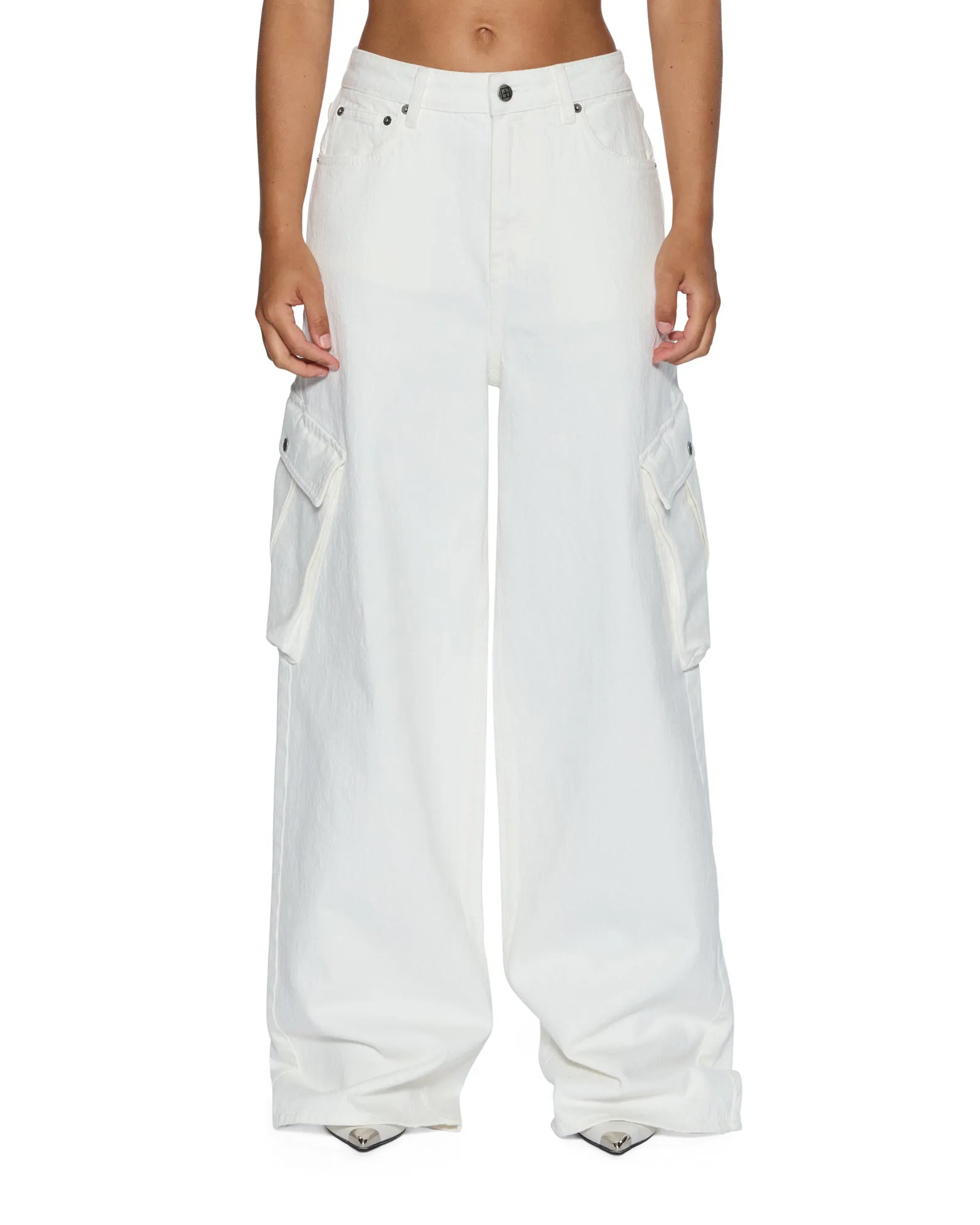 BAGGY JEAN CARGO ECRU All Day Use Anti Slip Waistband