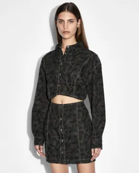 CUTOUT SHIRT DRESS CAMO Fashionable event gown Light Shape