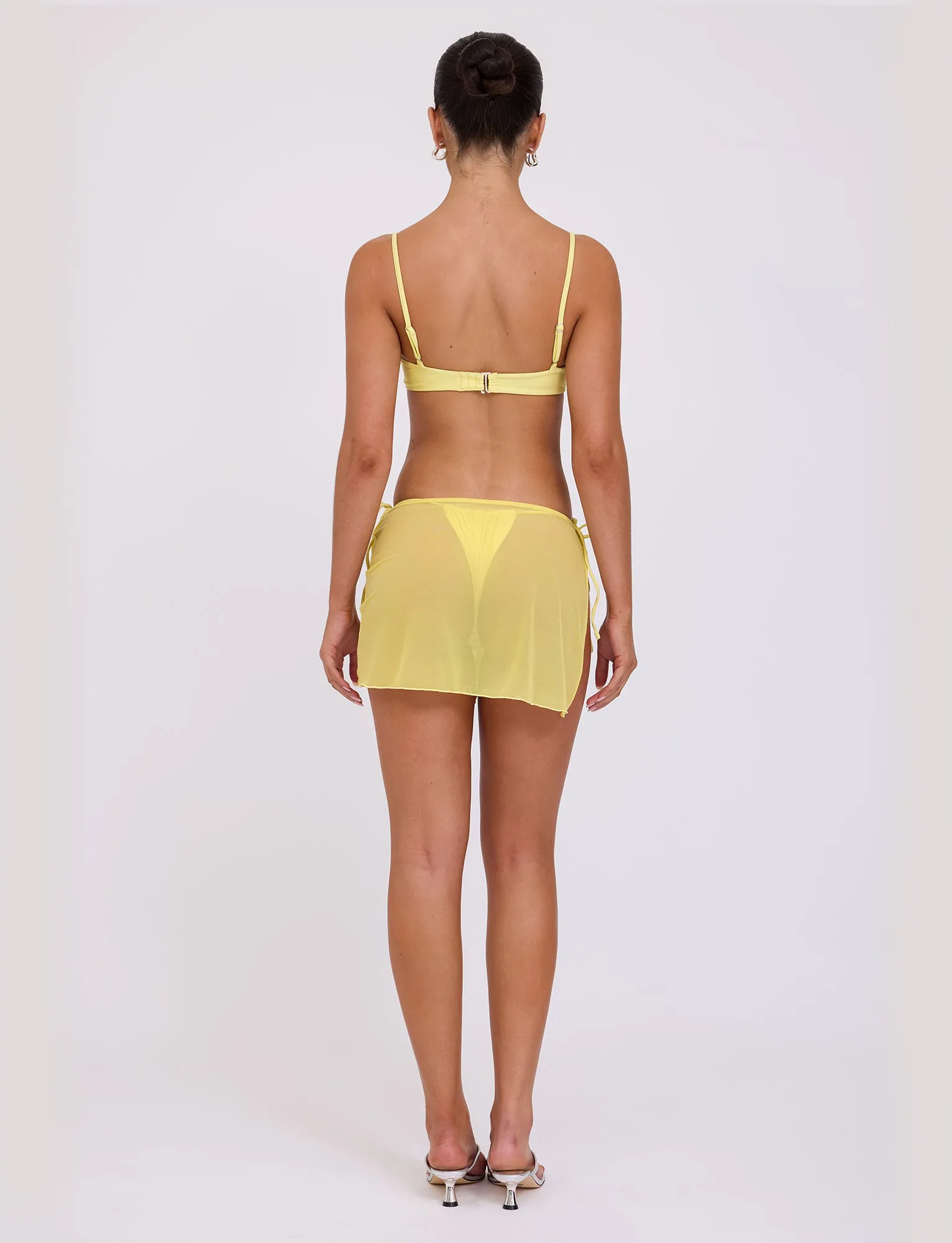 UPF 50  Protection CYNTHIA MINI MESH SKIRT - YELLOW : PALE YELLOW