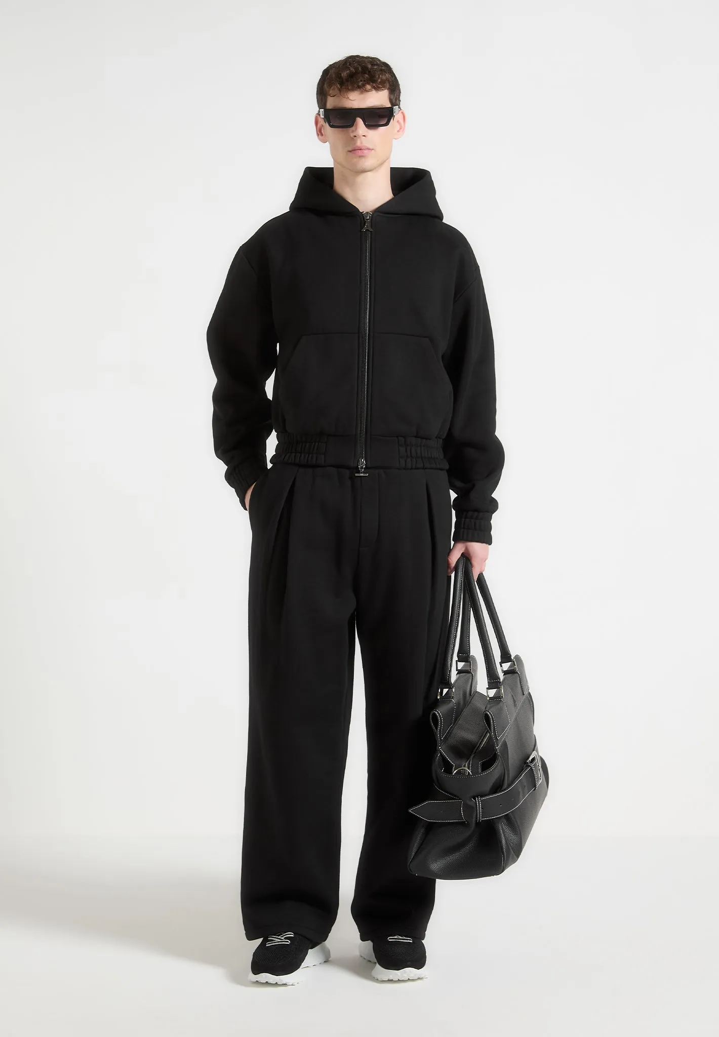 EasyCareMaterial Ventilation Panel Cyril - Box Pleated Relaxed Jogger - Black