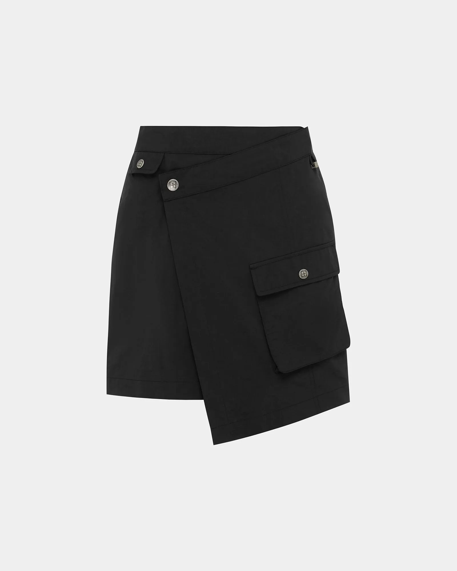 Laidback Feel Elastic hem TACTIC CARGO RAP SKIRT BLACK