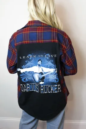 Non Restrictive Cut Comfy Fit Darius Rucker Band Tee Flannel