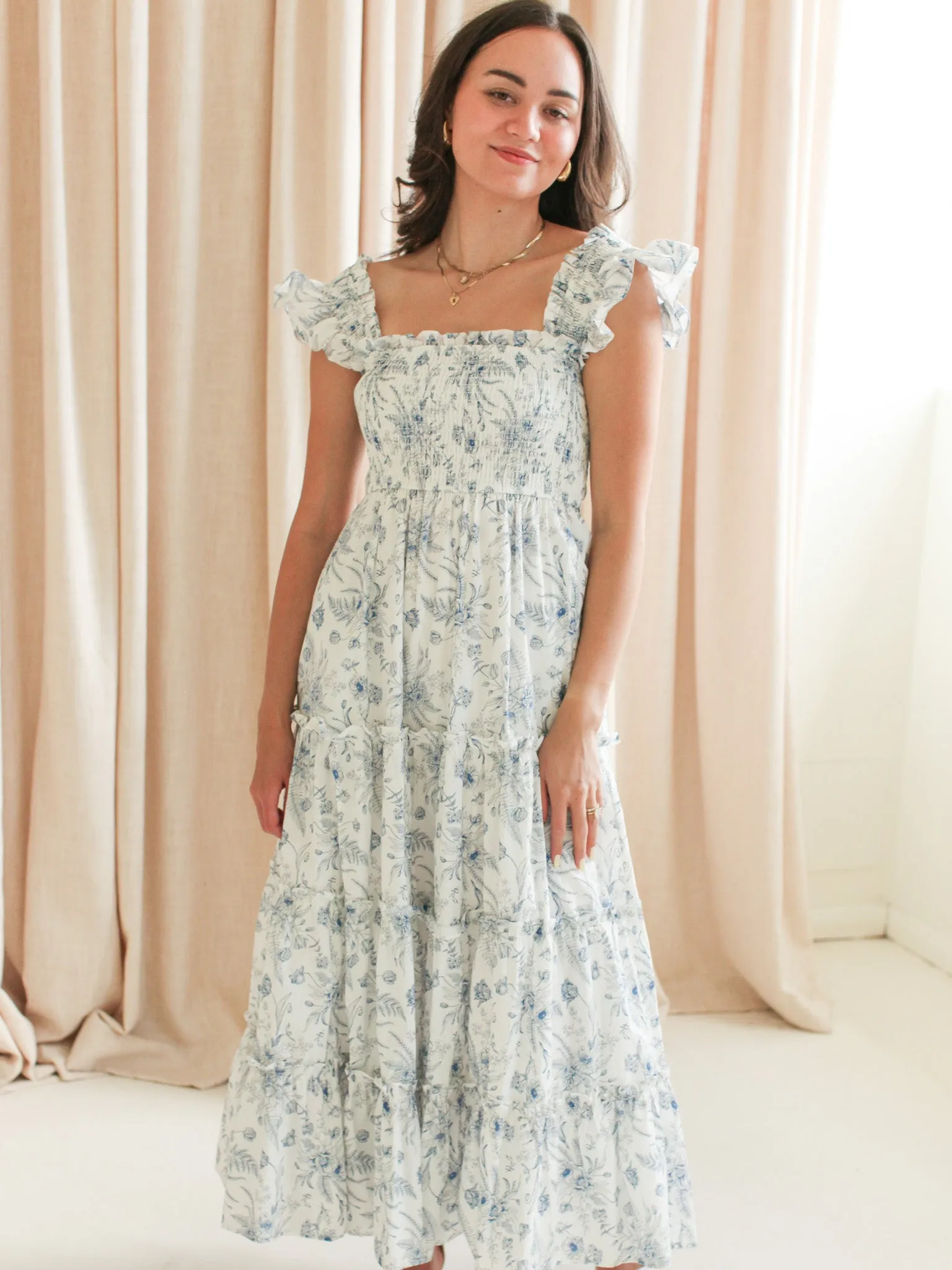 Neutral Layer Josie Tiered Midi Dress