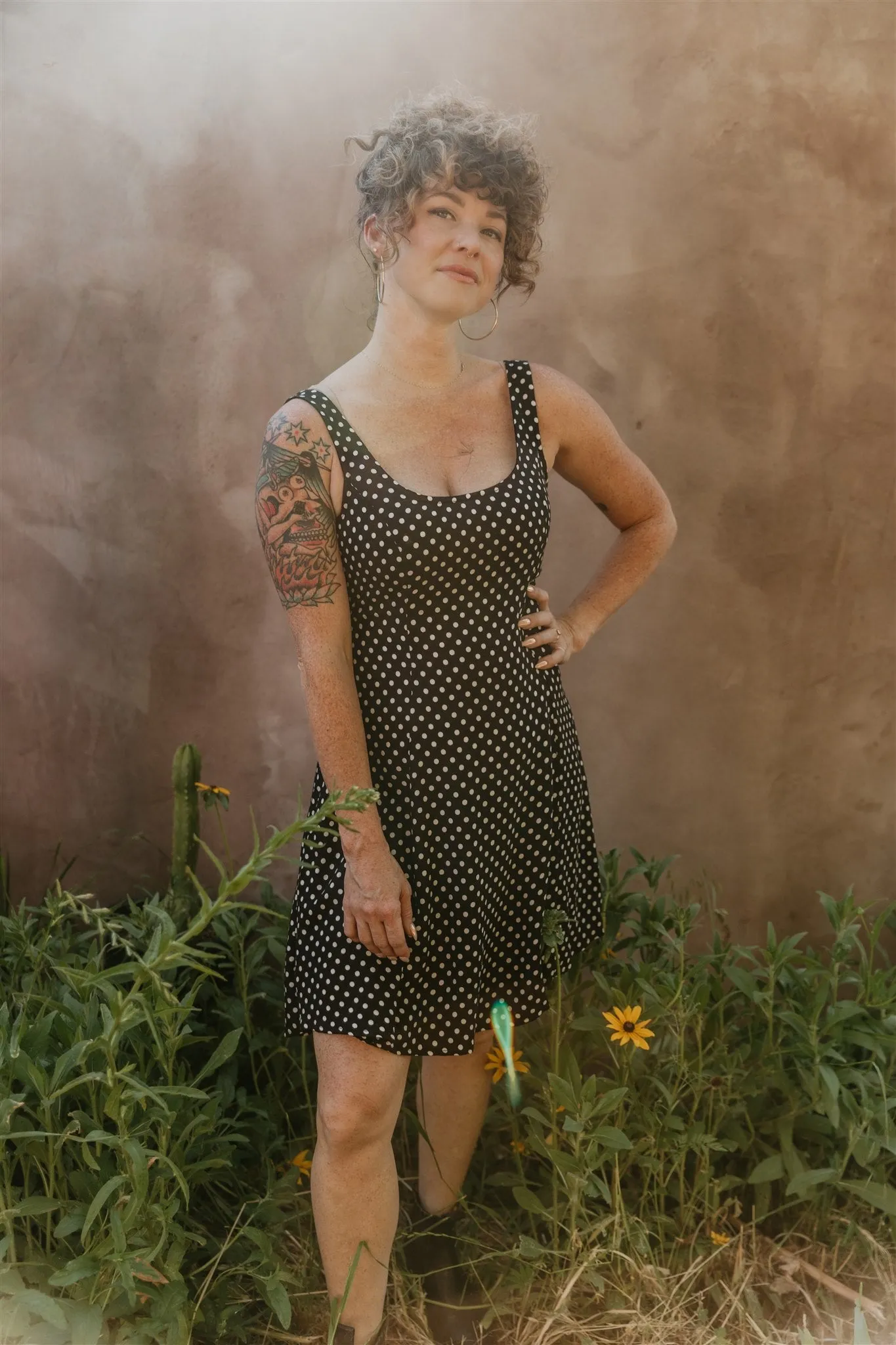 garden party perfect for events Delana Dress in Black and White Polka Dot